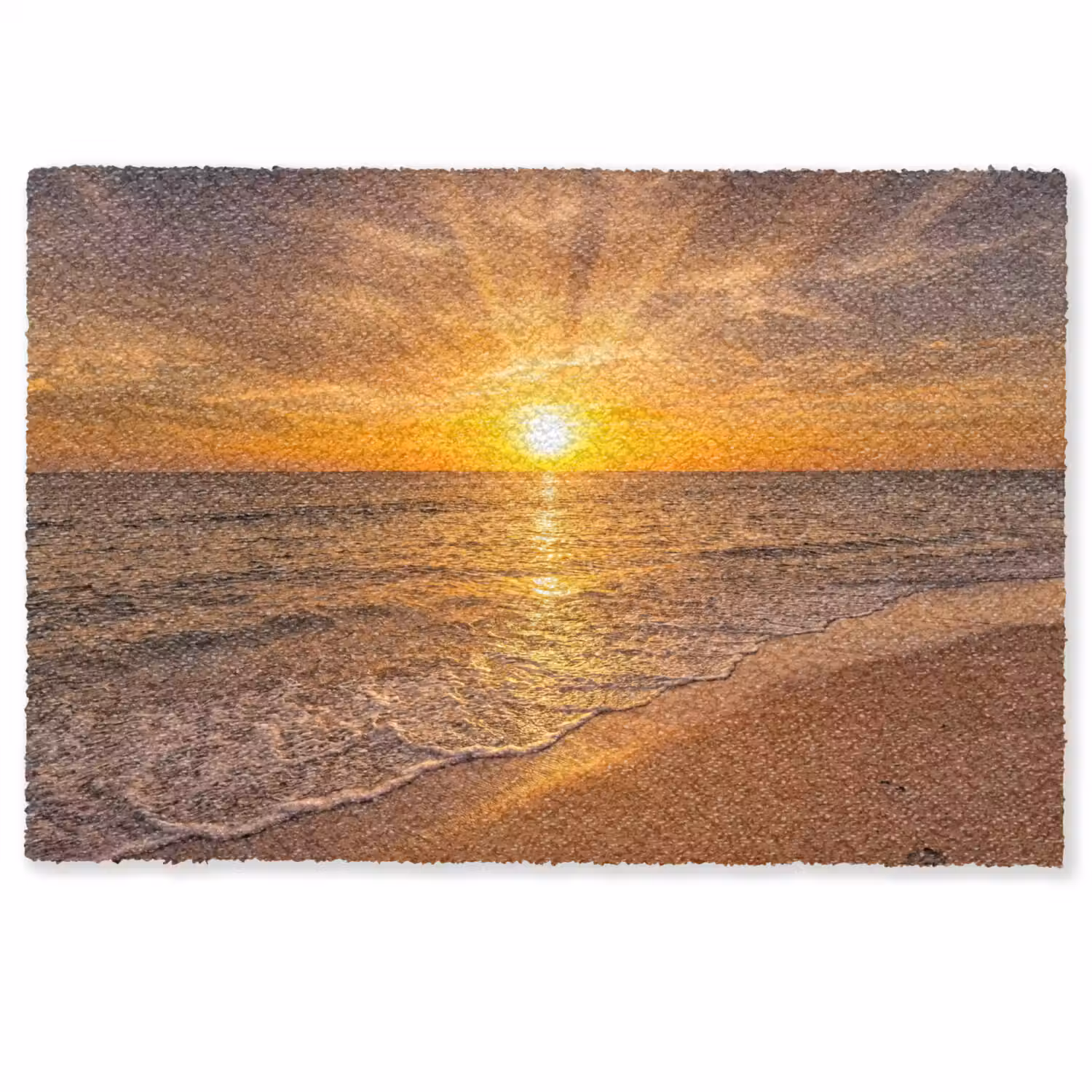 Zee - Zonsondergang - Golven - Kust - Oranje Deurmat klein -zkaufland3d