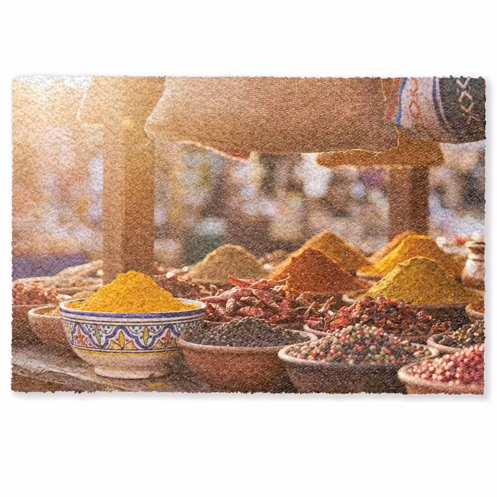 Doormat - Spices - Market - Colorful - Specerijen - Markt - Kleurrijk Deurmat klein