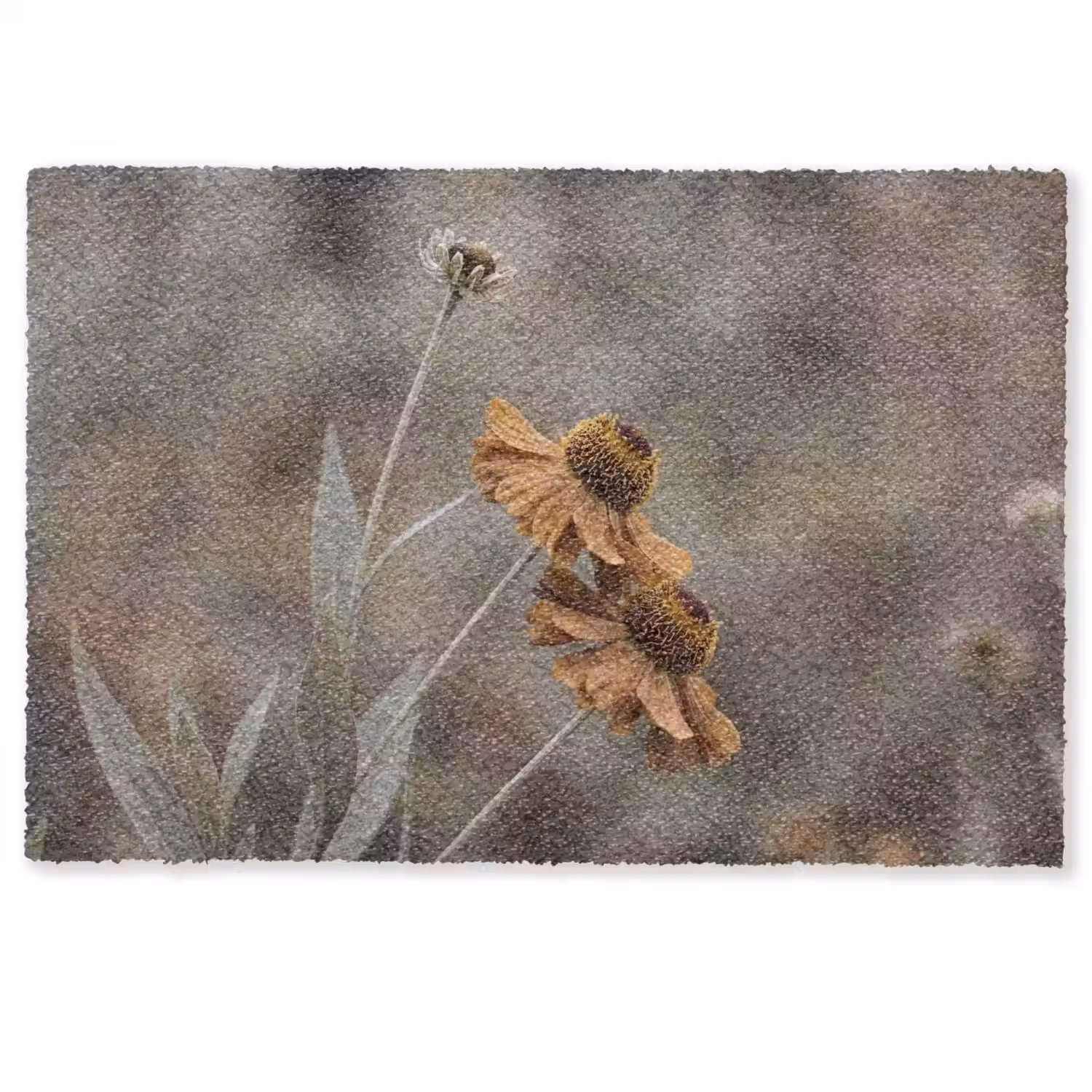 Zonnehoed - Droogbloemen - Geel - Warm Deurmat klein -zkaufland3d
