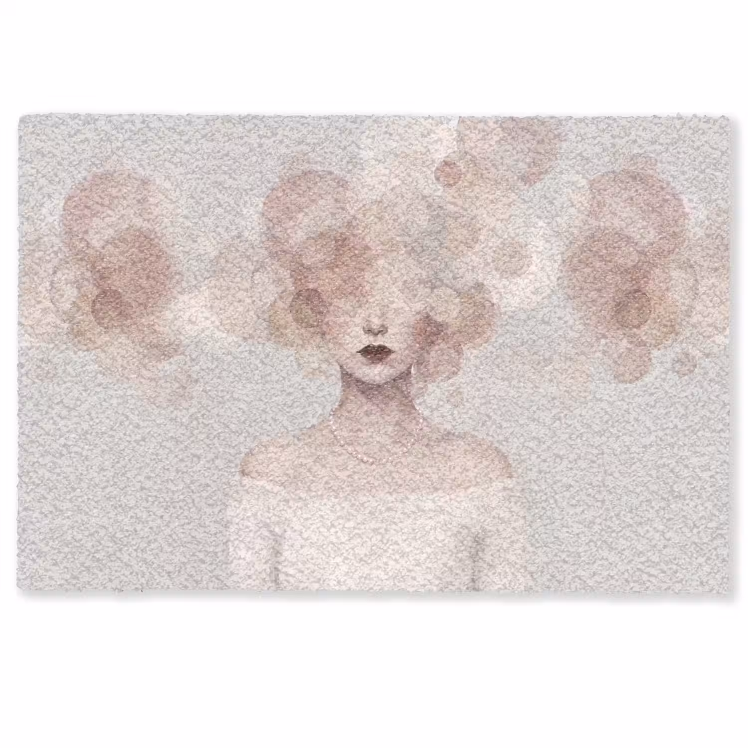 Vrouw - Cirkels - Beige Deurmat klein -zkaufland3d