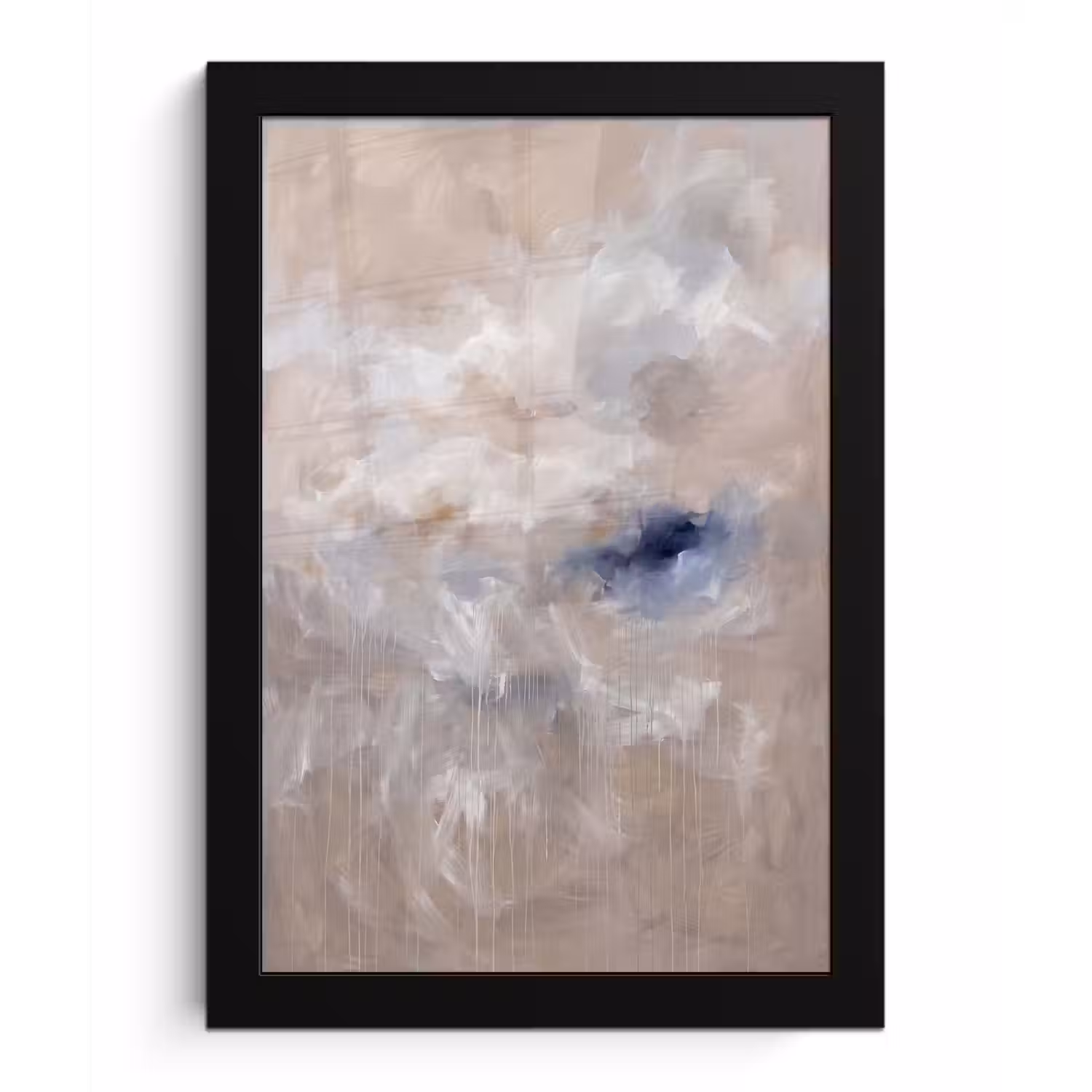 Abstract - Wolken - Sfeer - Modern - Beige fotolijst zwart zonder passe partout klein -3d