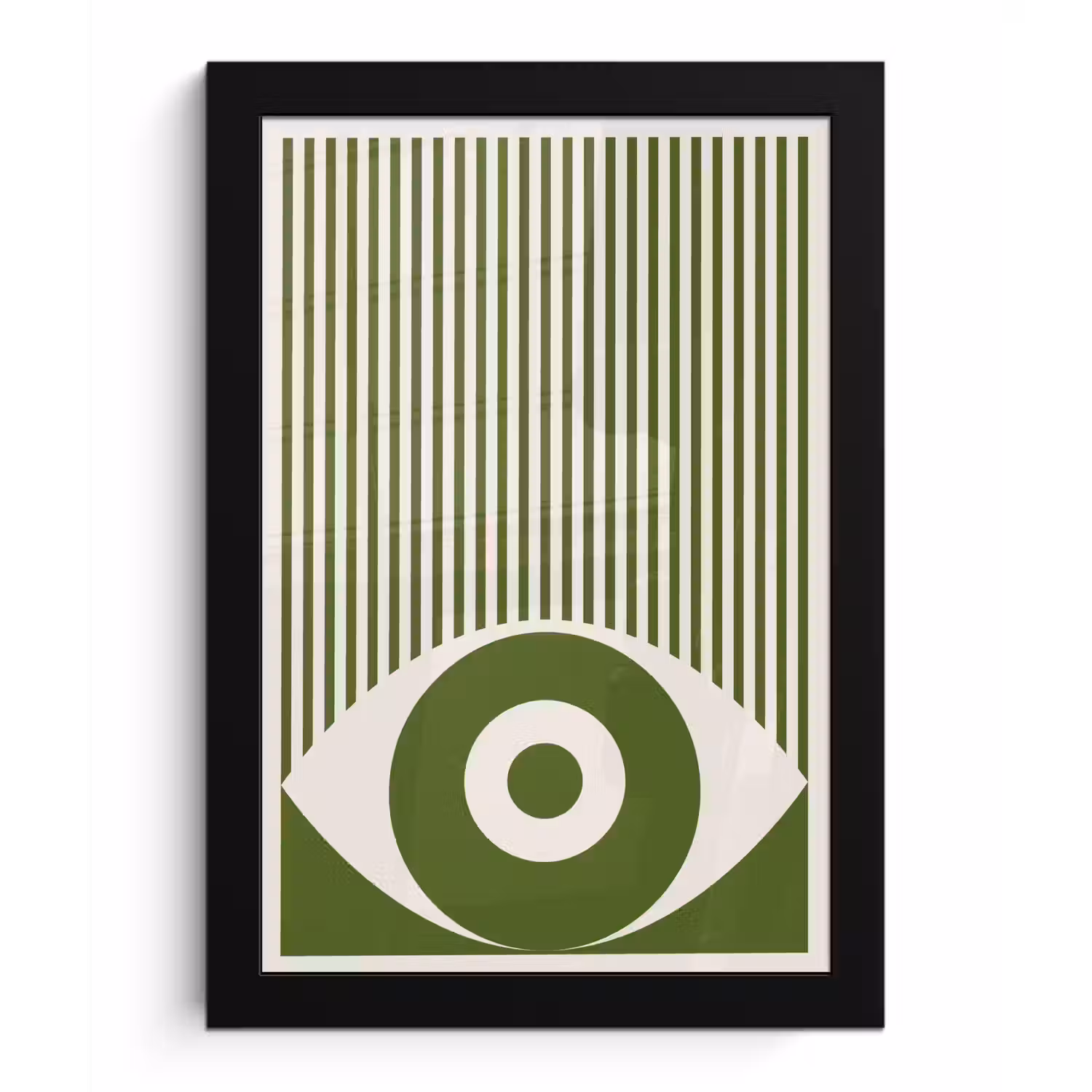 Abstract - Oog - Strepen - Modern - Groen fotolijst zwart zonder passe partout klein -3d