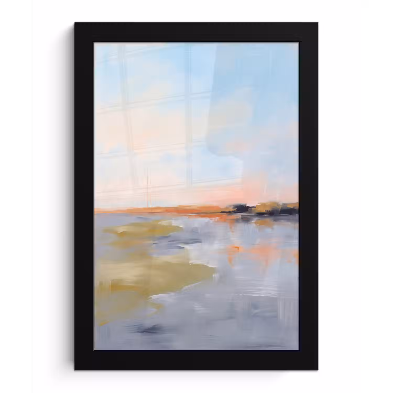 Abstract - Landschap - Horizon - Modern - Kleurrijk fotolijst zwart zonder passe partout klein -3d