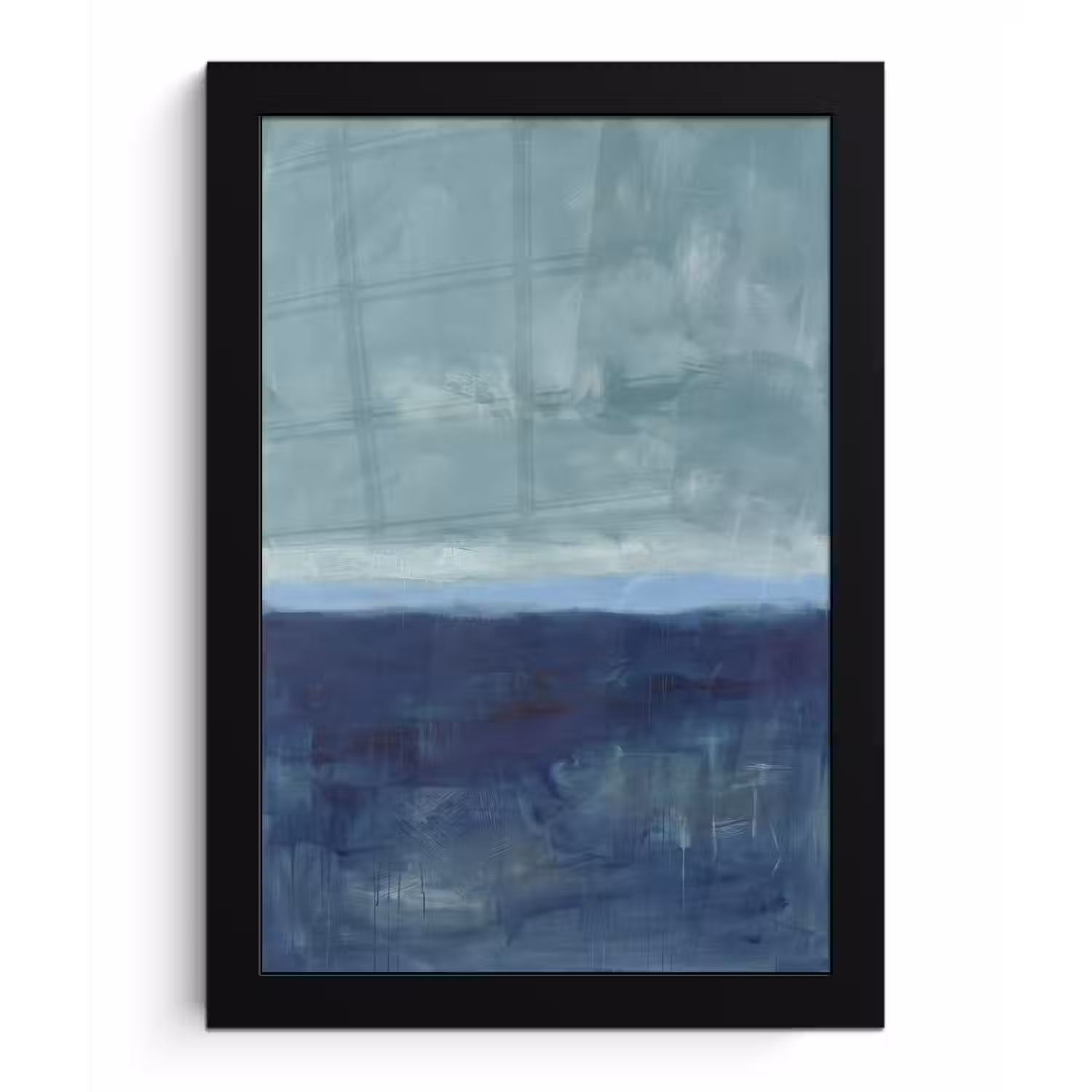 Abstract - Lagen - Rust - Modern - Blauw fotolijst zwart zonder passe partout klein -3d