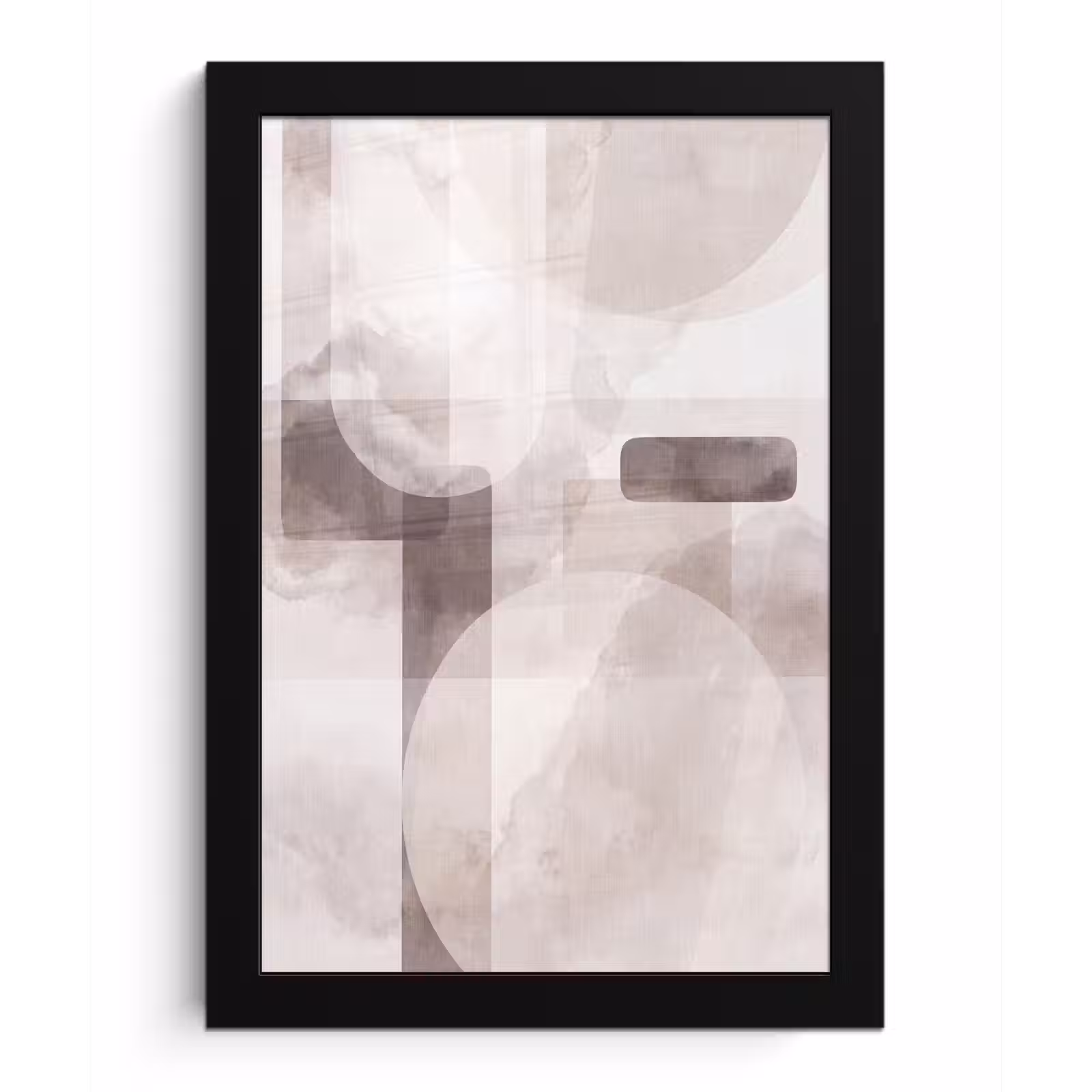Framed Prints - Abstract Shapes - Beige - Abstracte vormen - Beige fotolijst zwart zonder passe partout klein