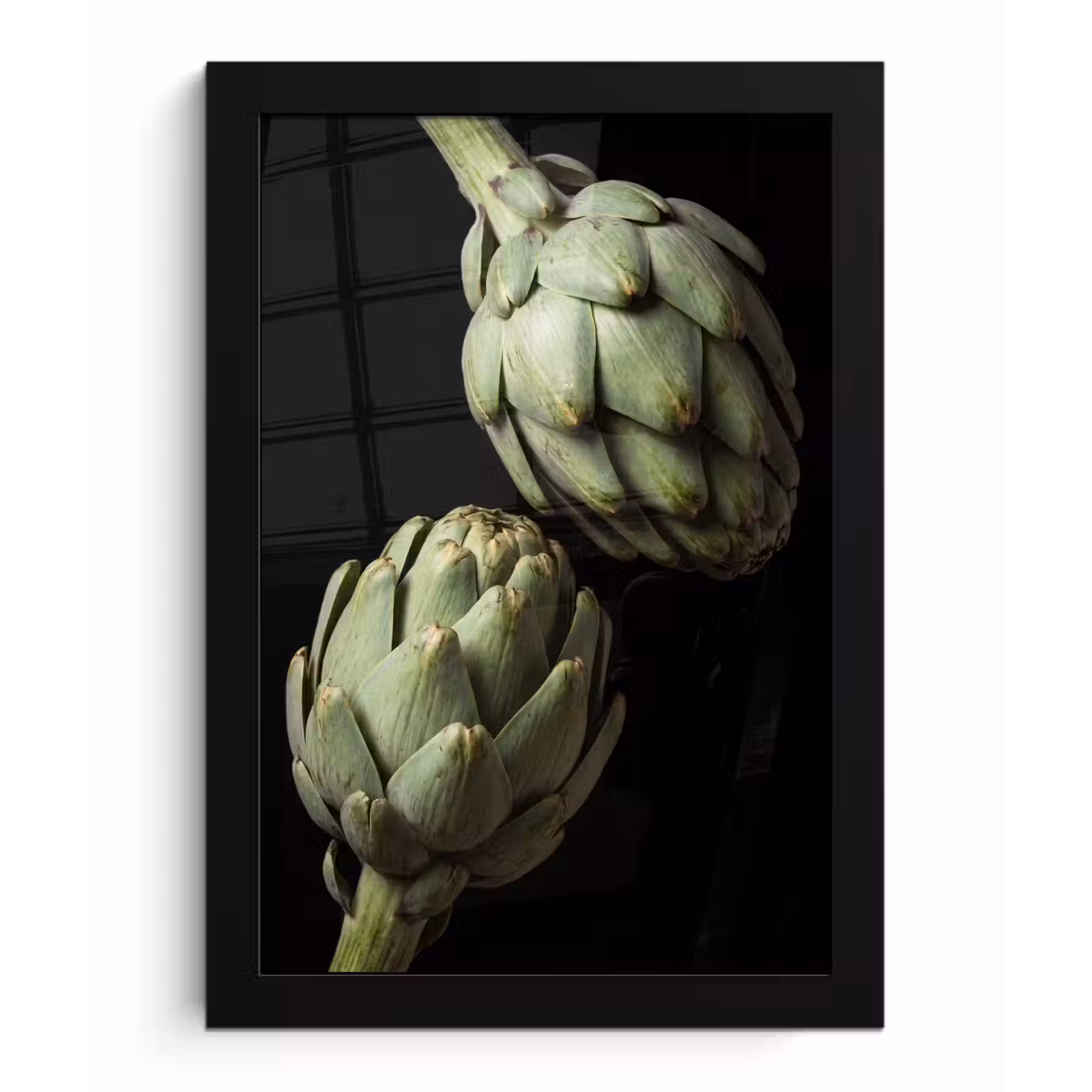 Framed Prints - Artichoke - Green - Food - Artisjok - Groen - Eten fotolijst zwart zonder passe partout klein