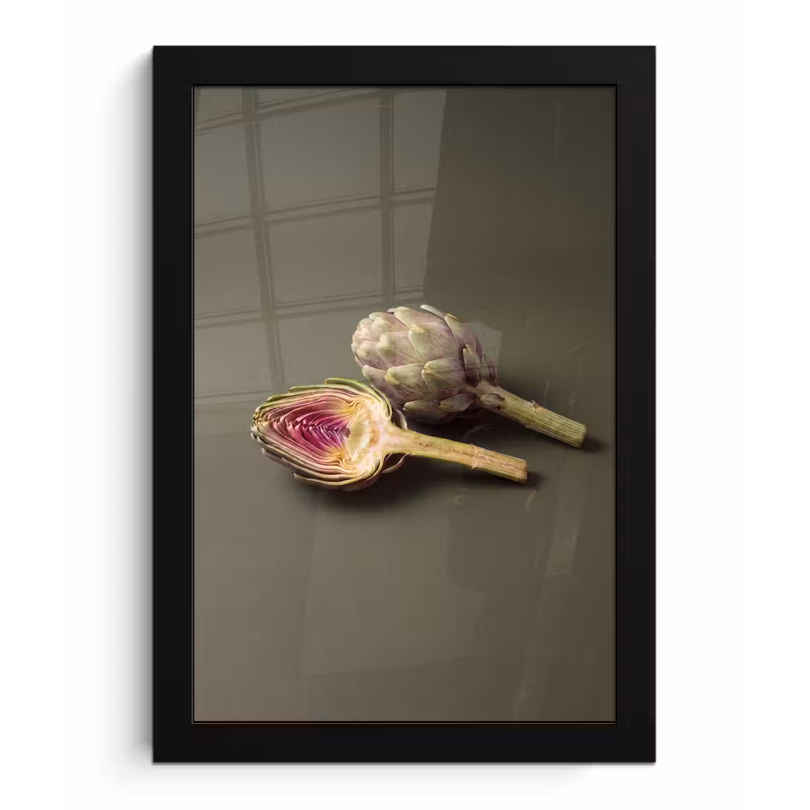 Framed Prints - Artichoke - Purple - Food - Artisjok - Paars - Voedsel fotolijst zwart zonder passe partout klein
