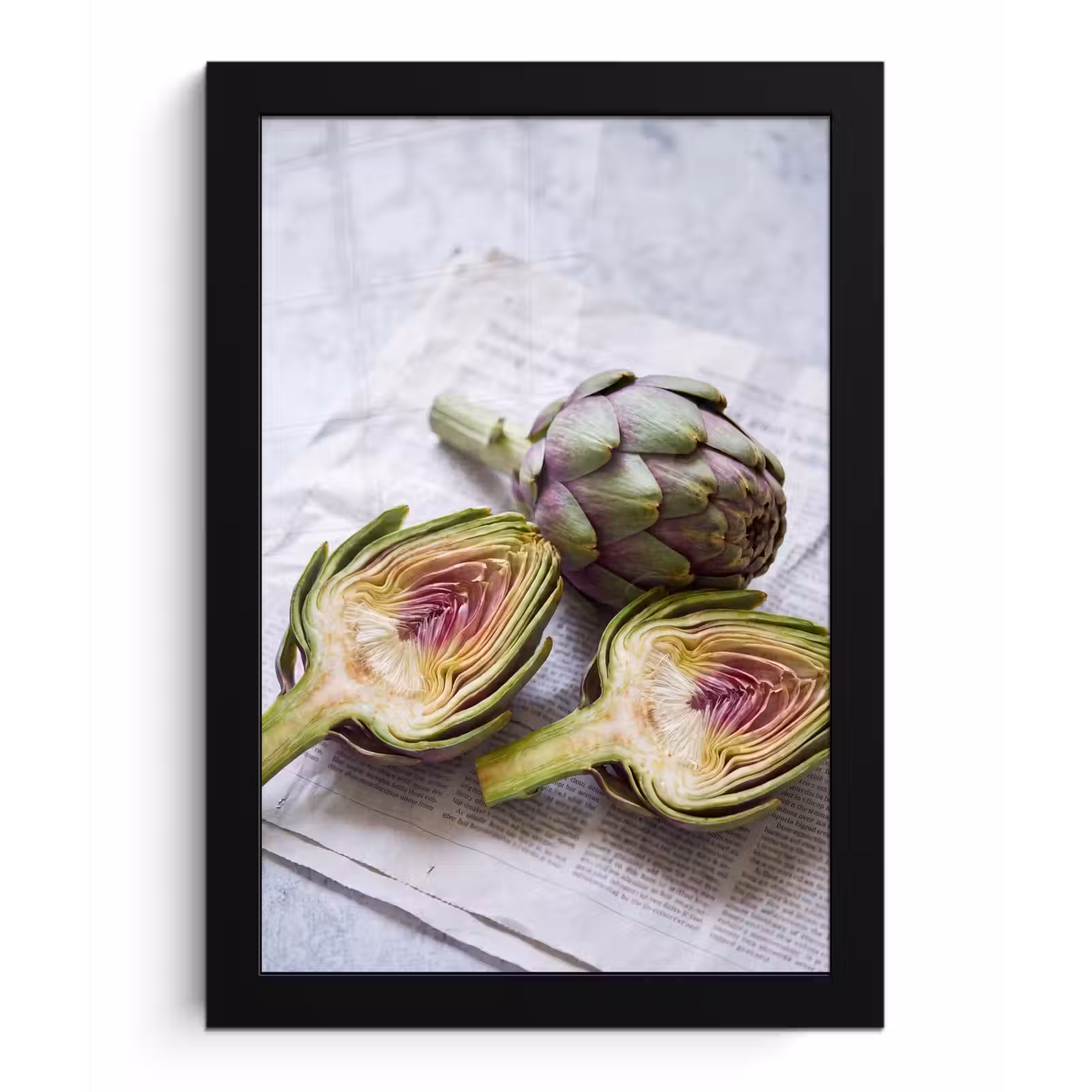 Framed Prints - Artichoke - Sliced - Food - Artisjok - Doorgesneden - Eten fotolijst zwart zonder passe partout klein