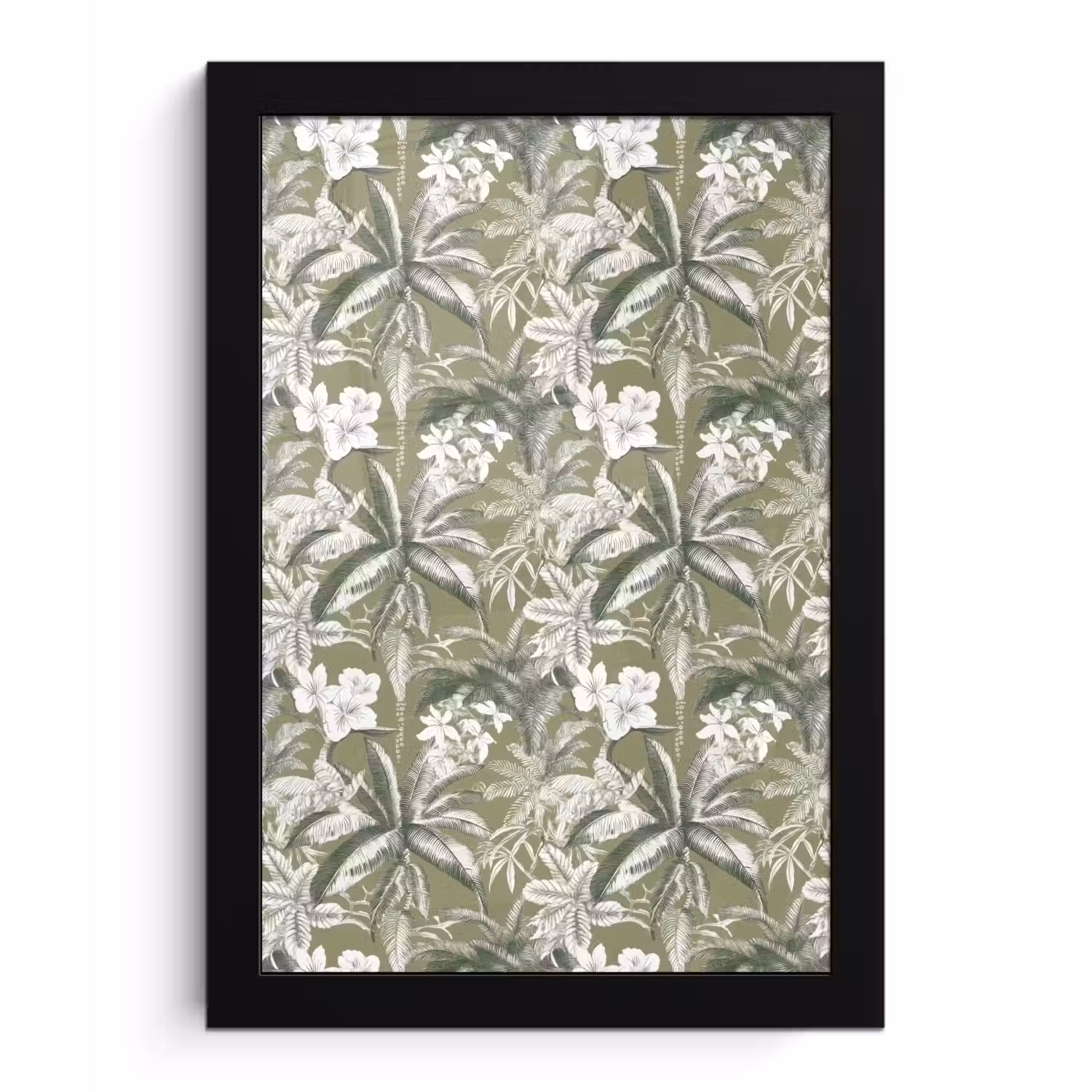 Botanisch - Bloemen - Groen fotolijst zwart zonder passe partout klein 224 -3d
