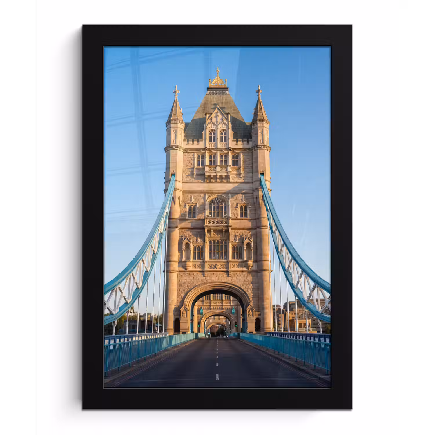 Brug - Toren - Architectuur - Klassiek - Blauw fotolijst zwart zonder passe partout klein -3d