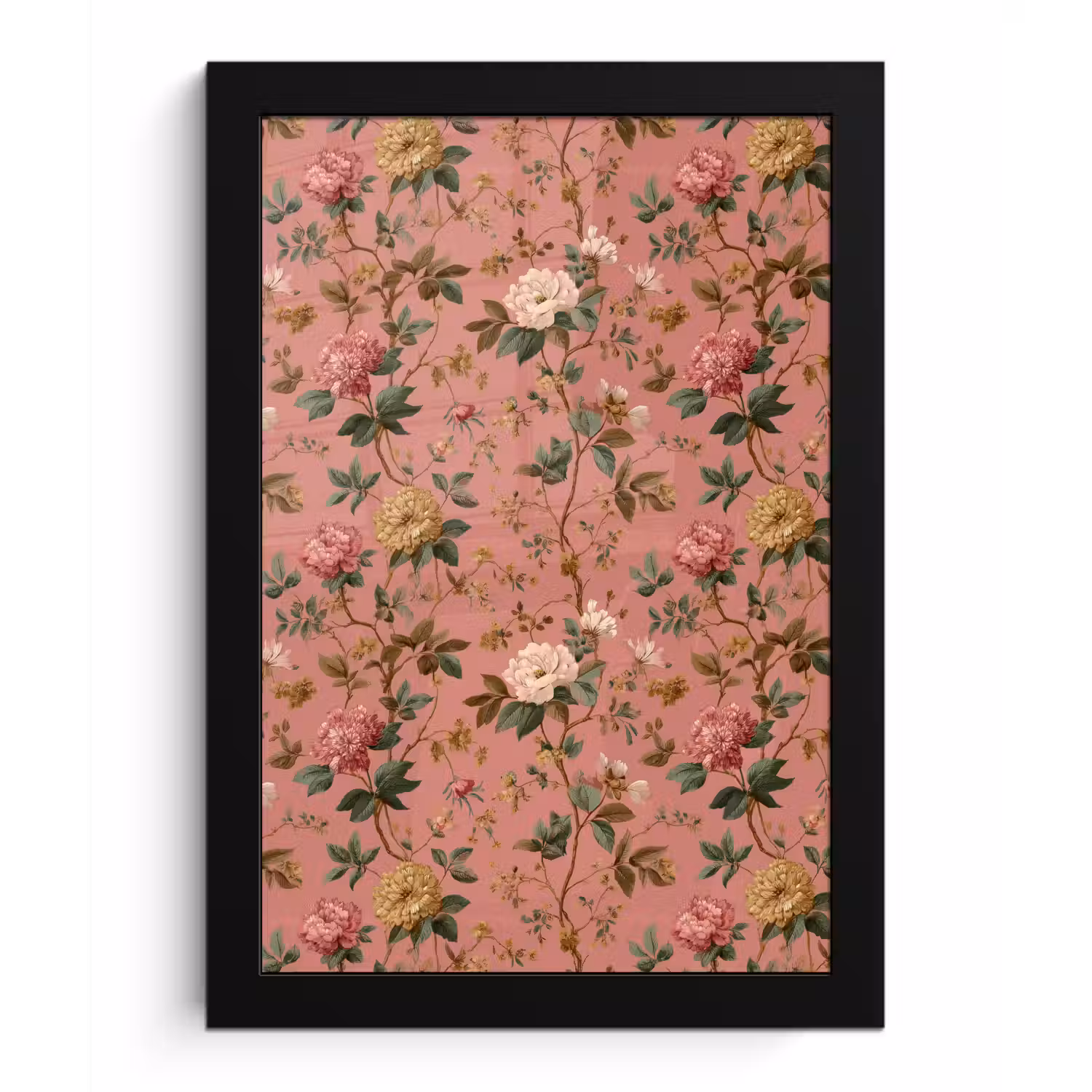 Klassiek - Botanisch - Roze fotolijst zwart zonder passe partout klein 224 -3d