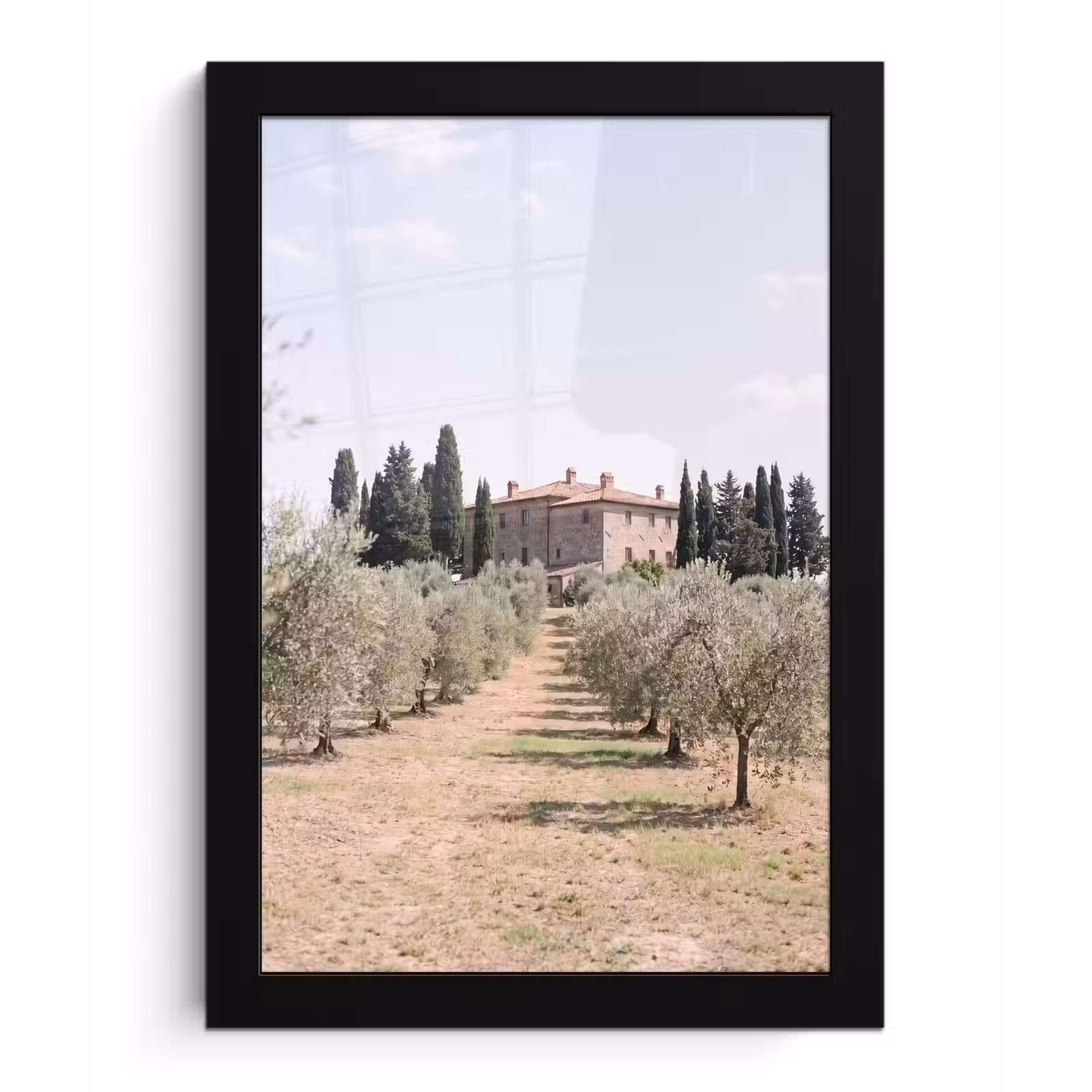 Framed Prints - Country house - olive tree - orchard - Landhuis - olijfboom - gaard fotolijst zwart zonder passe partout klein