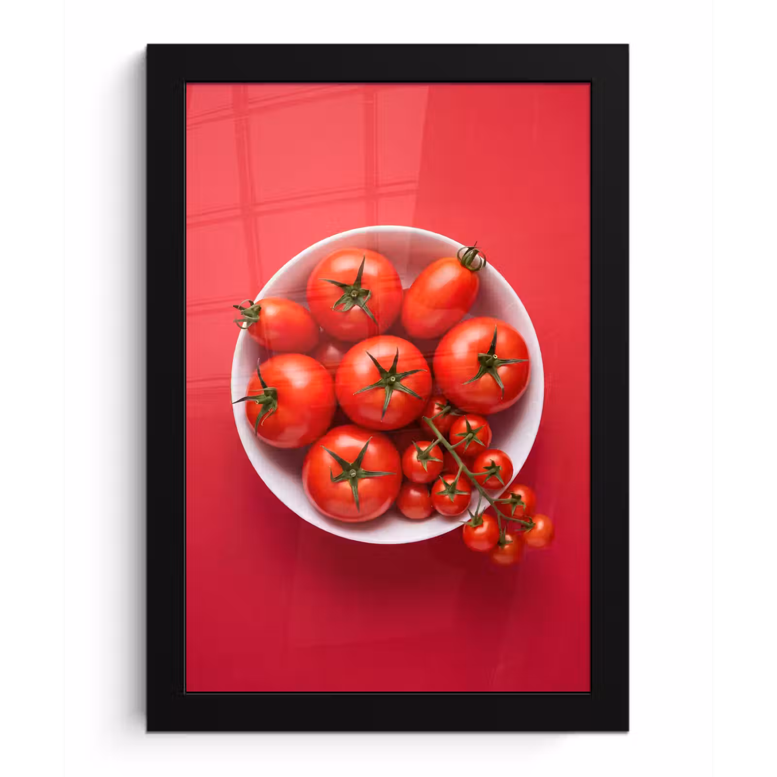 Framed Prints - Dinner Plate - Red - Eten - Kom - Rood fotolijst zwart zonder passe partout klein