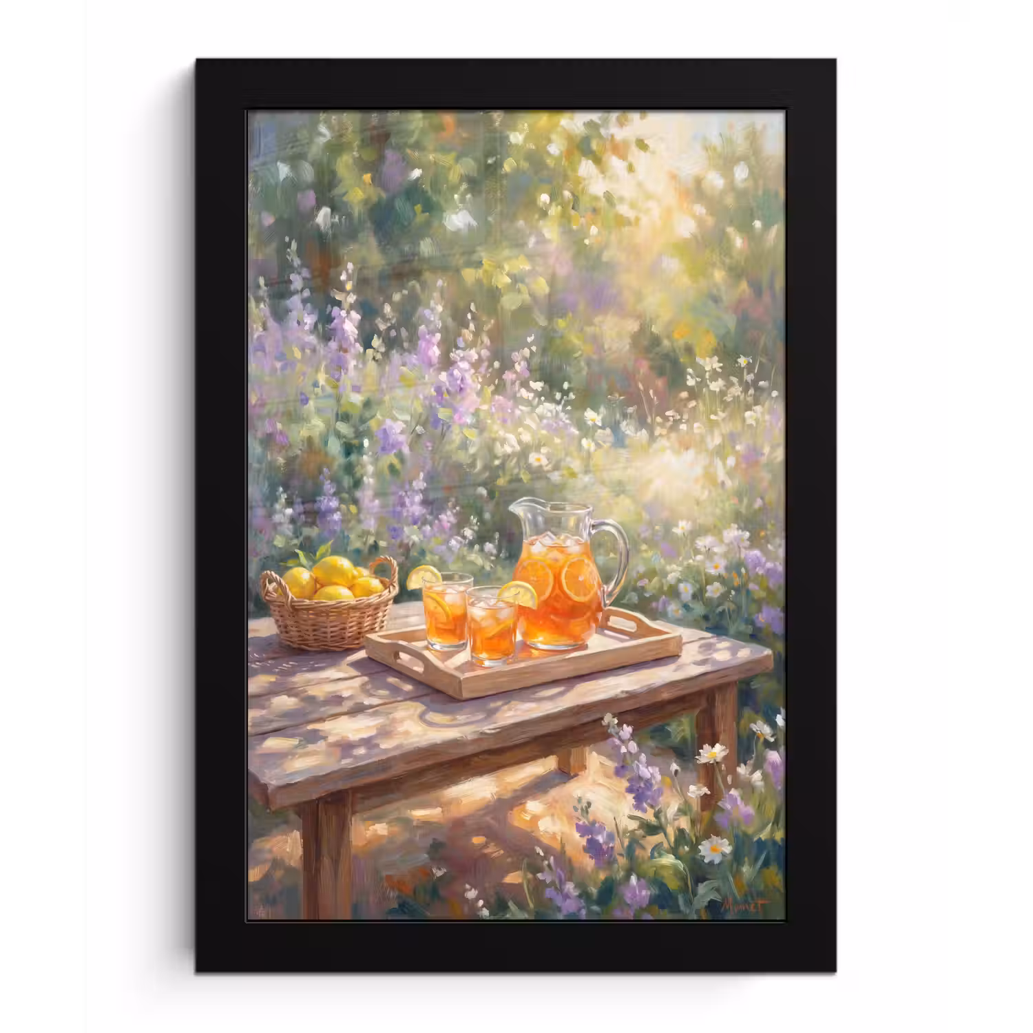 Drank - Citroen - Zomer - Tuin - Geel fotolijst zwart zonder passe partout klein -3d