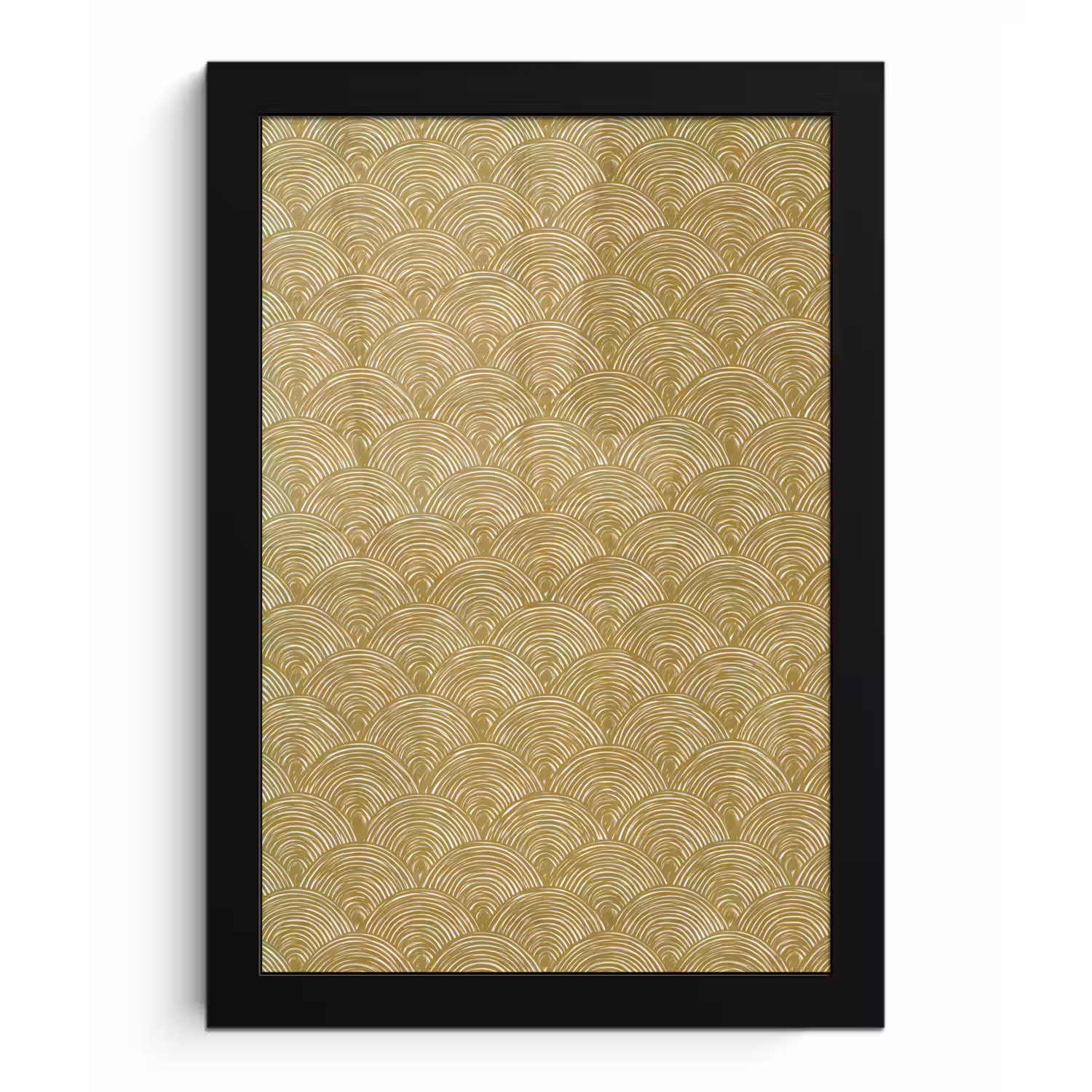 Waaier - Geometrisch - Groen fotolijst zwart zonder passe partout klein 224 -3d