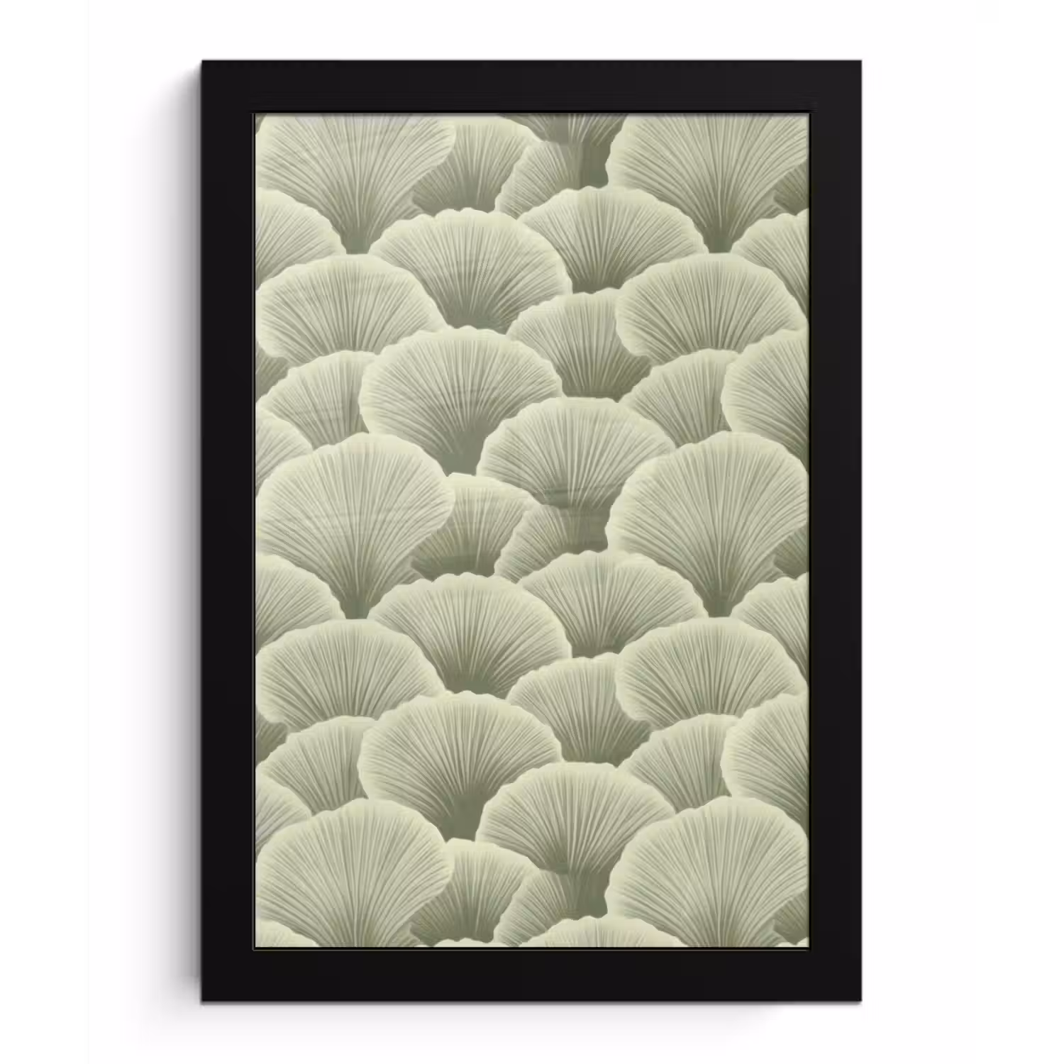 Waaier - Blad - Groen fotolijst zwart zonder passe partout klein 224 -3d