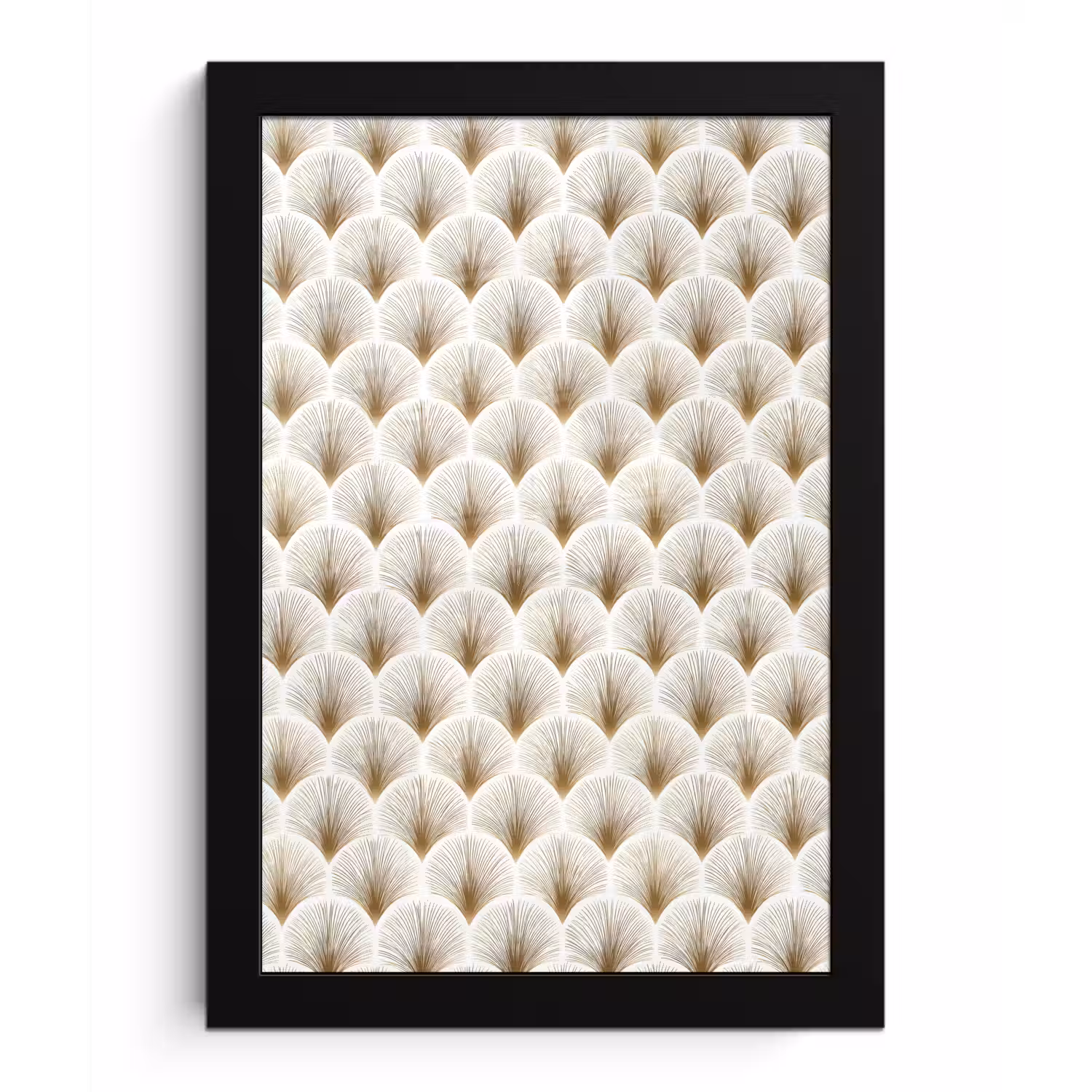 Waaiers - Art Deco - Elegant - Goud - Wit fotolijst zwart zonder passe partout klein 224 -3d