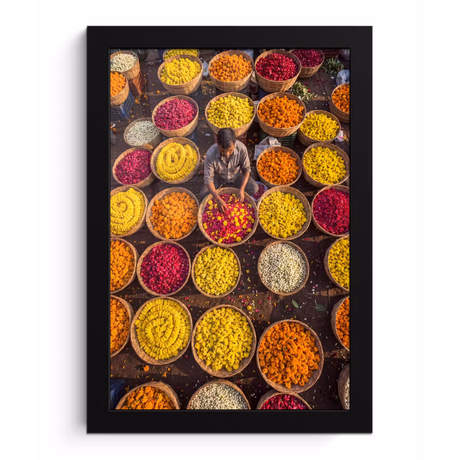 Framed Prints - Flowers - Market - Colorful - Bloemen - Markt - Kleurrijk fotolijst zwart zonder passe partout klein