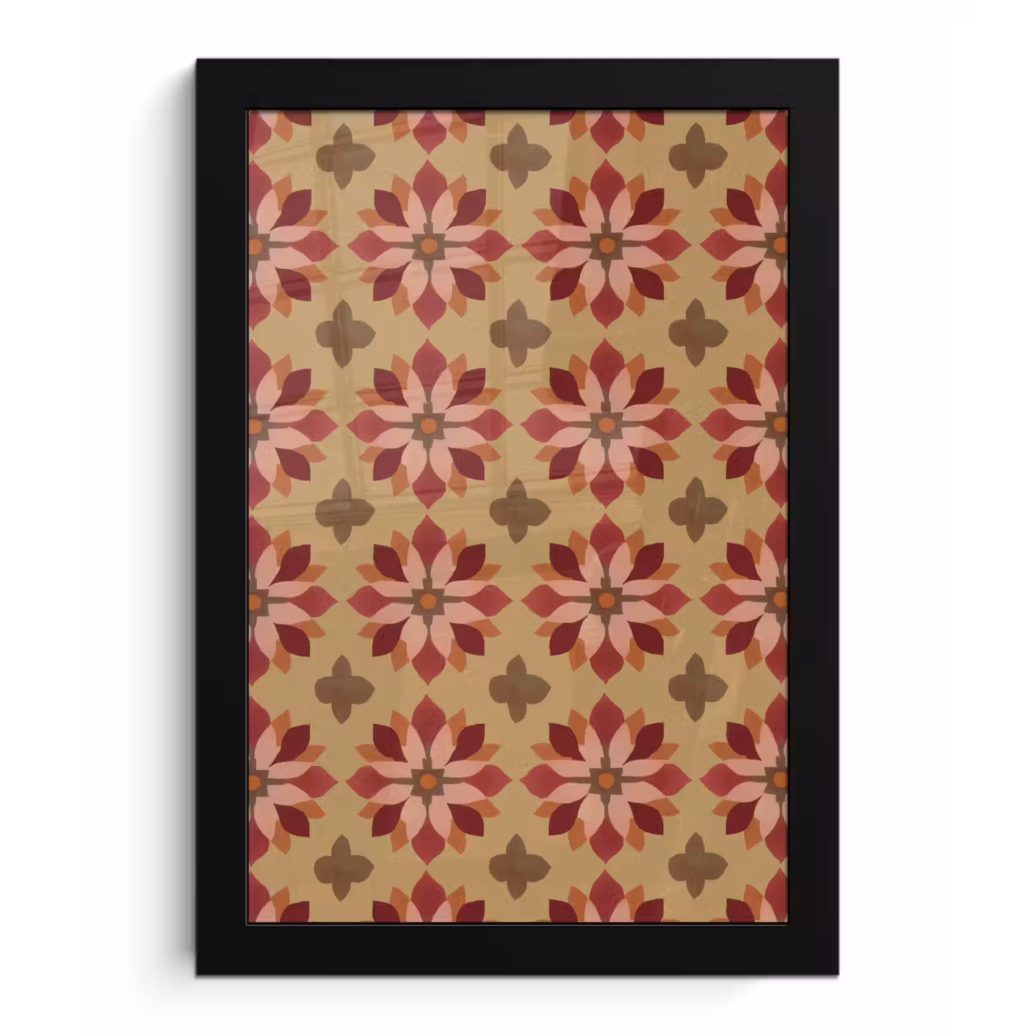Bloemen - Retro - Groen fotolijst zwart zonder passe partout klein 224 -3d