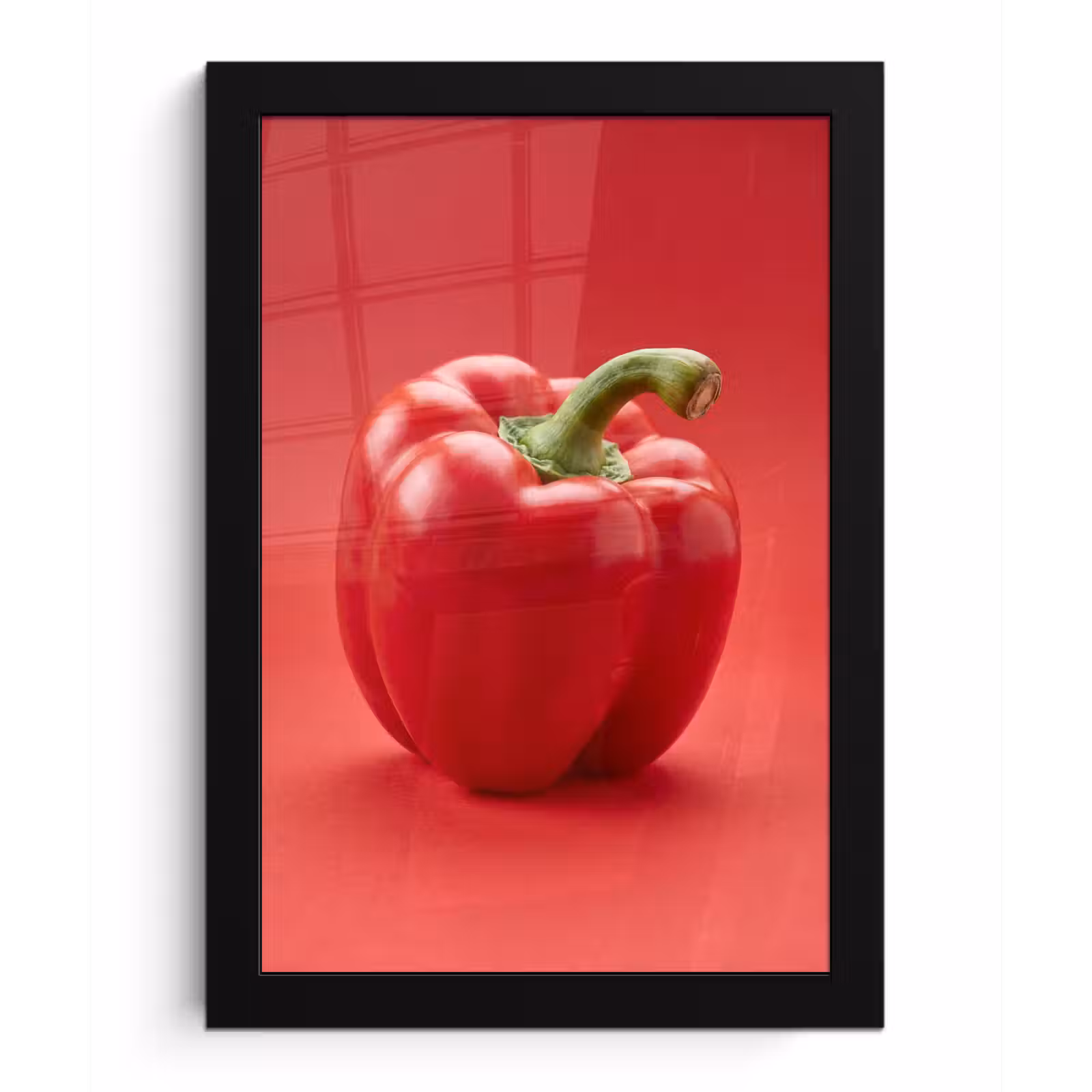 Framed Prints - Food - Bell Pepper - Red - Eten - Paprika - Rood fotolijst zwart zonder passe partout klein
