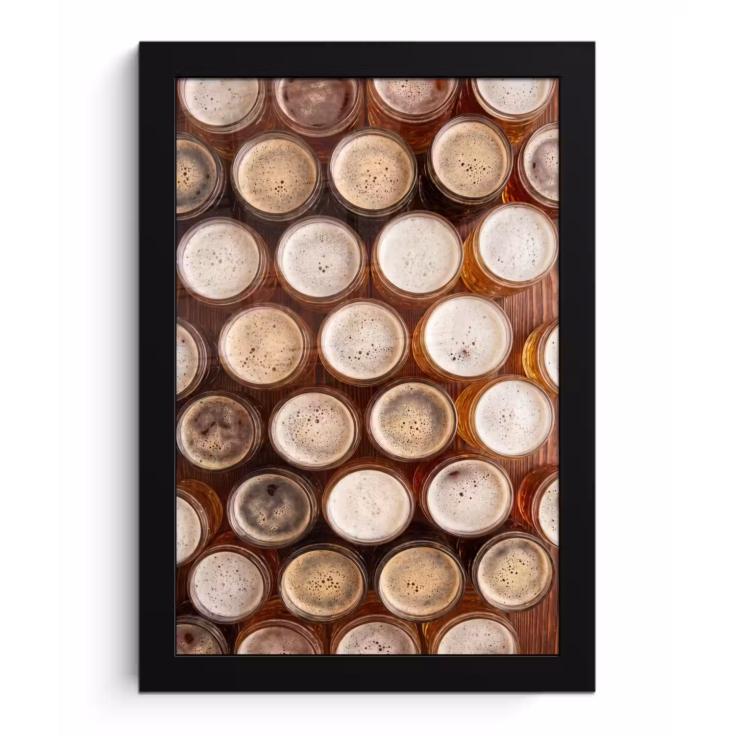 Eten - Glazen - Drank - Patroon - Bruin fotolijst zwart zonder passe partout klein -3d