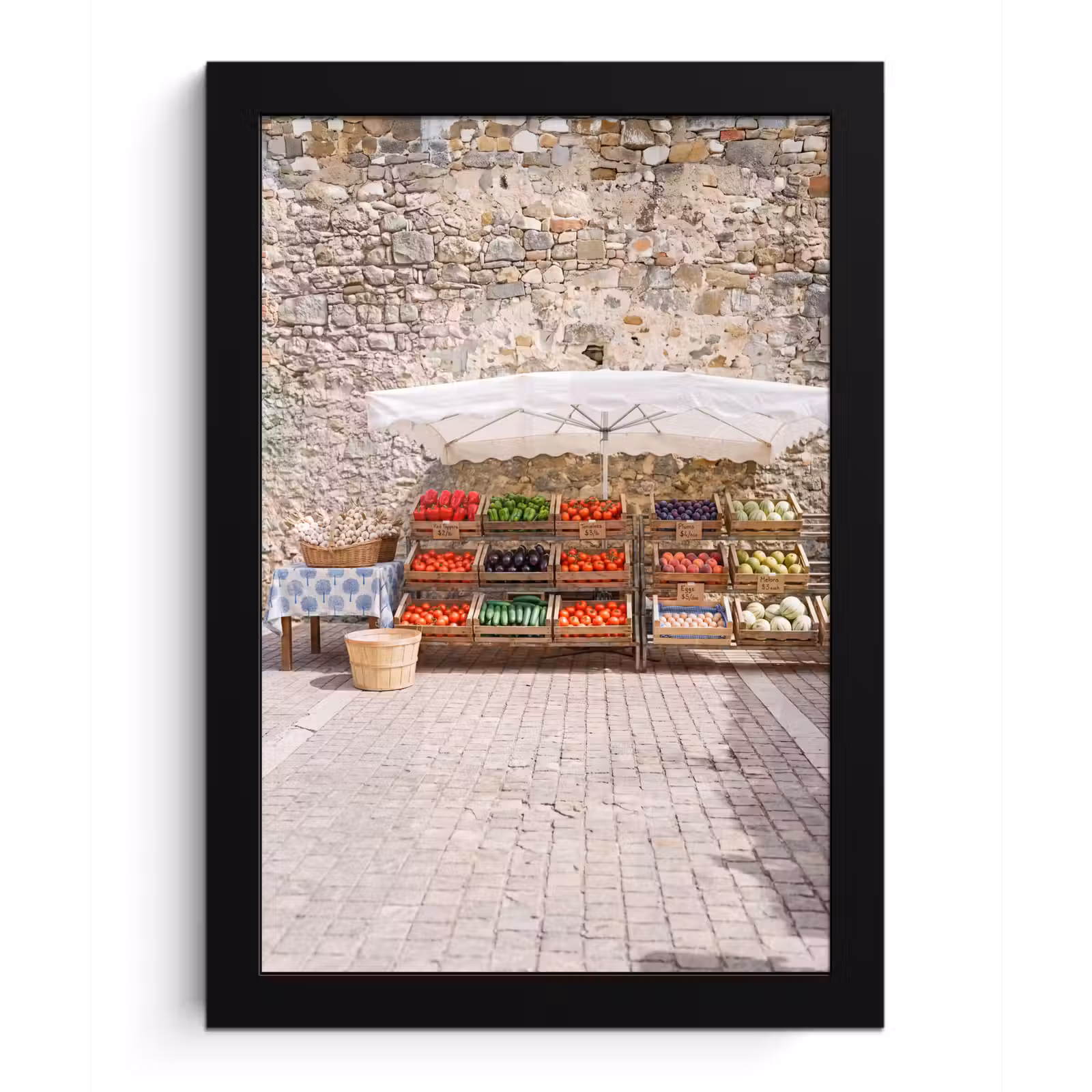 Framed Prints - Food - Market - Fresh - Eten - Markt - Vers fotolijst zwart zonder passe partout klein