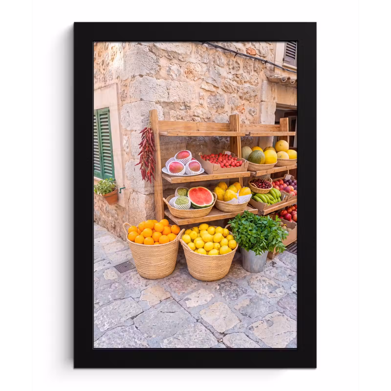 Framed Prints - Fruit - Market - Fresh - Fruit - Markt - Vers fotolijst zwart zonder passe partout klein