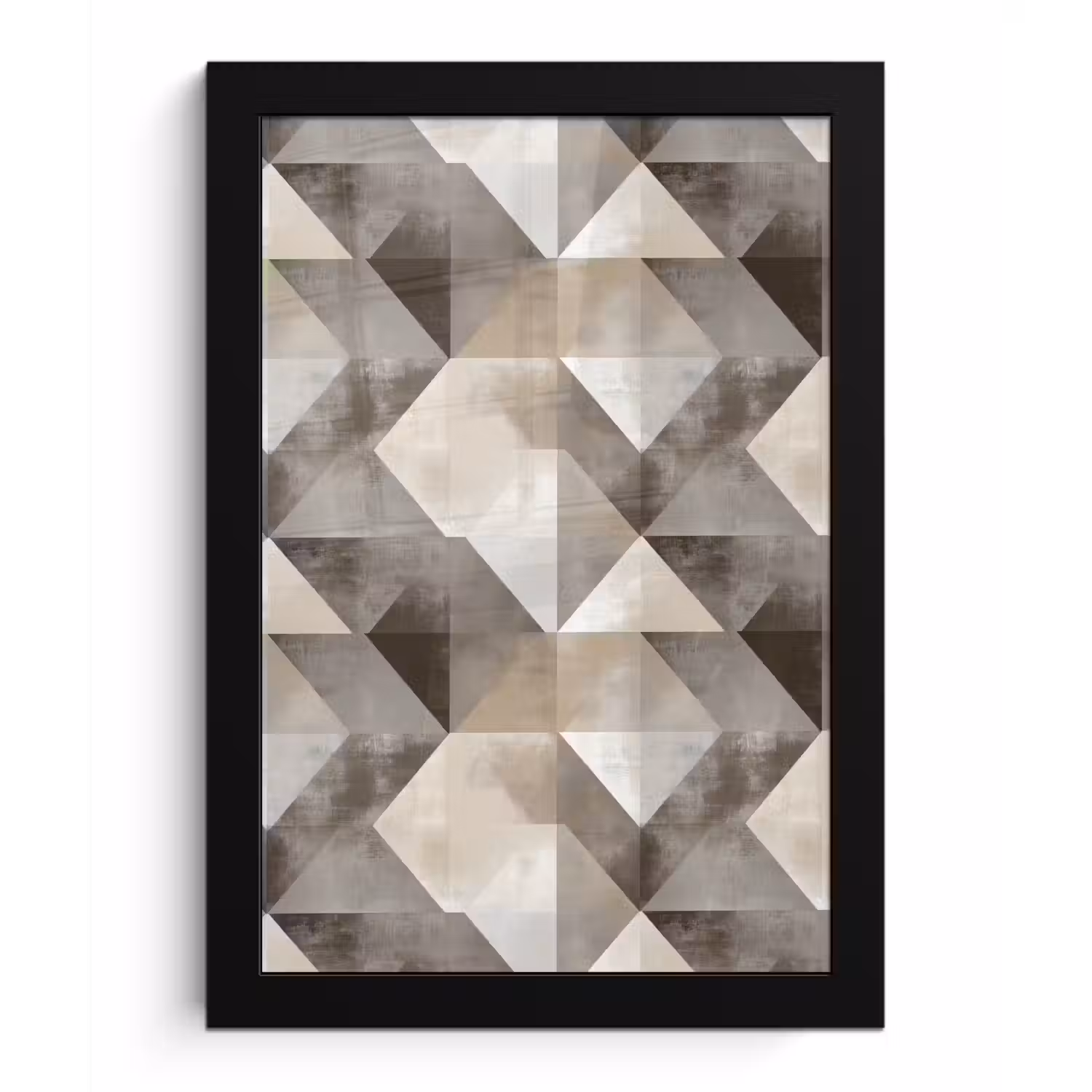 Geometrisch - Motief - Aardetinten fotolijst zwart zonder passe partout klein 224 -3d