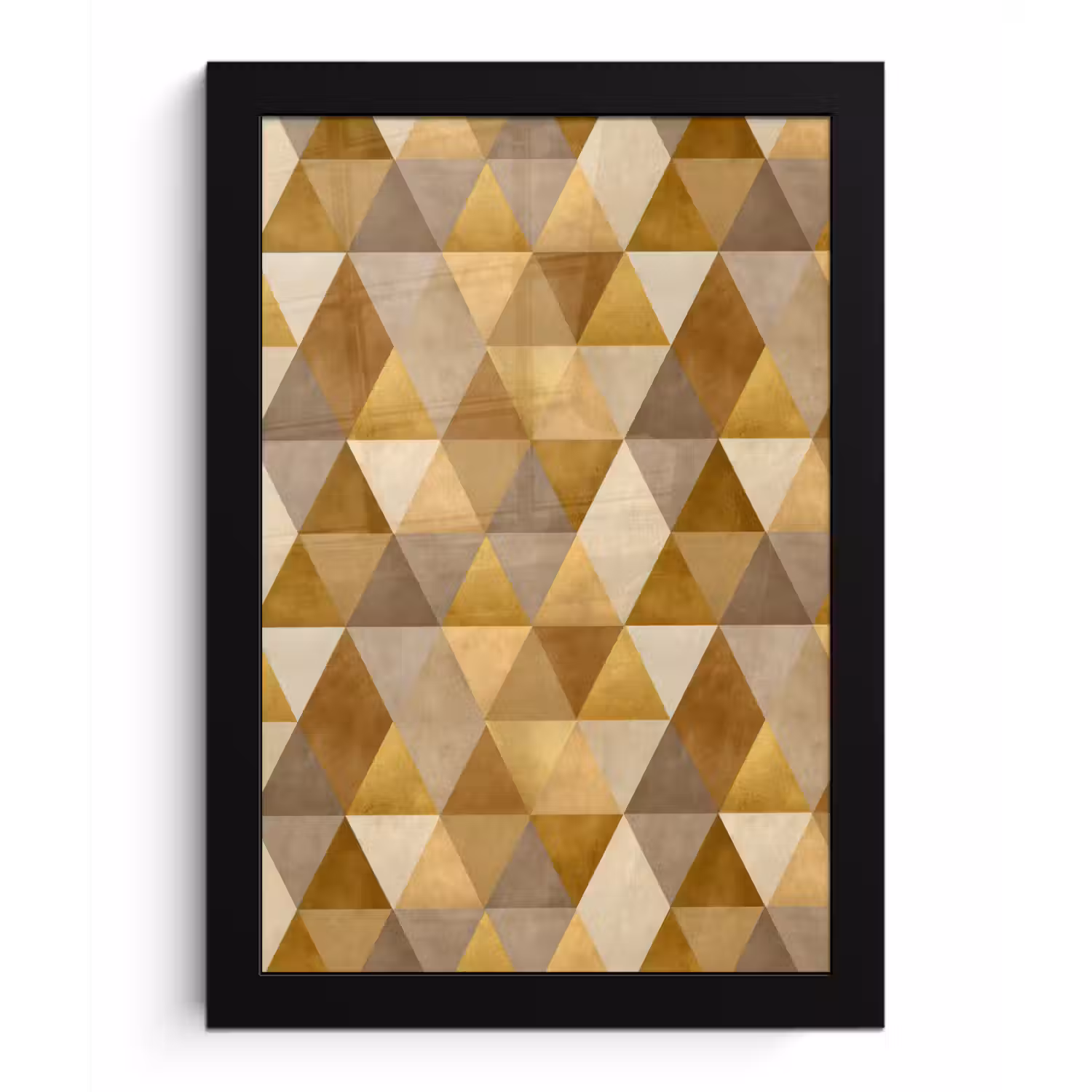 Geometrisch - Driehoek - Goud fotolijst zwart zonder passe partout klein 224 -3d
