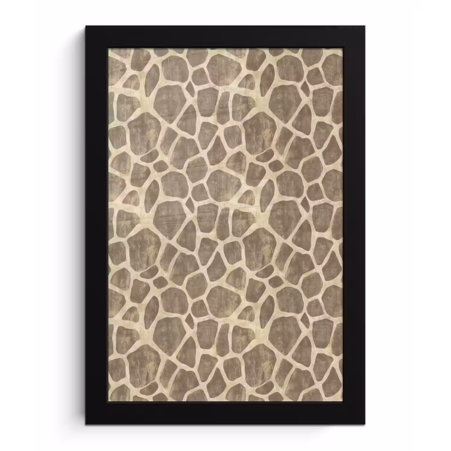 Giraf - Patroon - Beige - Bruin fotolijst zwart zonder passe partout klein 224 -3d