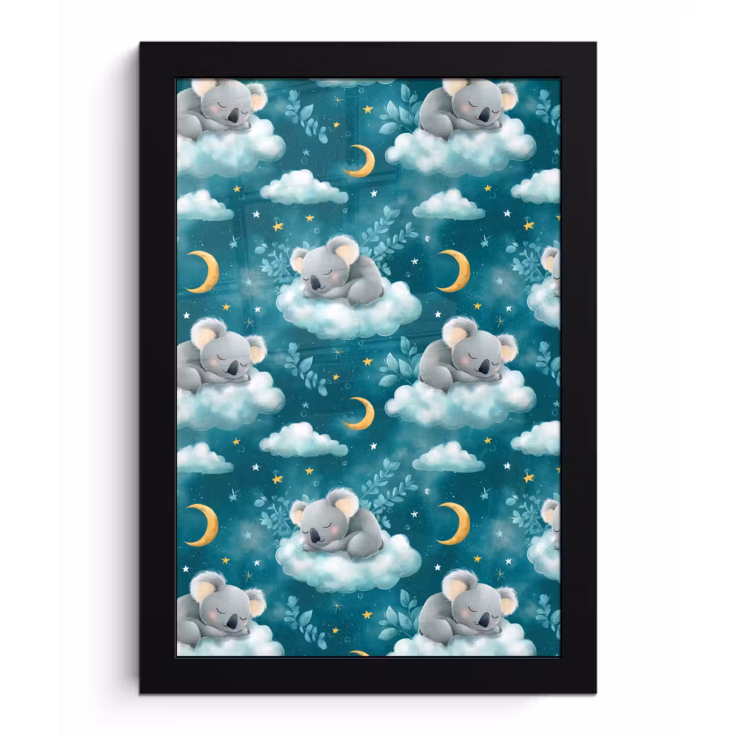Koala's - Betoverend - Blauw fotolijst zwart zonder passe partout klein 224 -3d