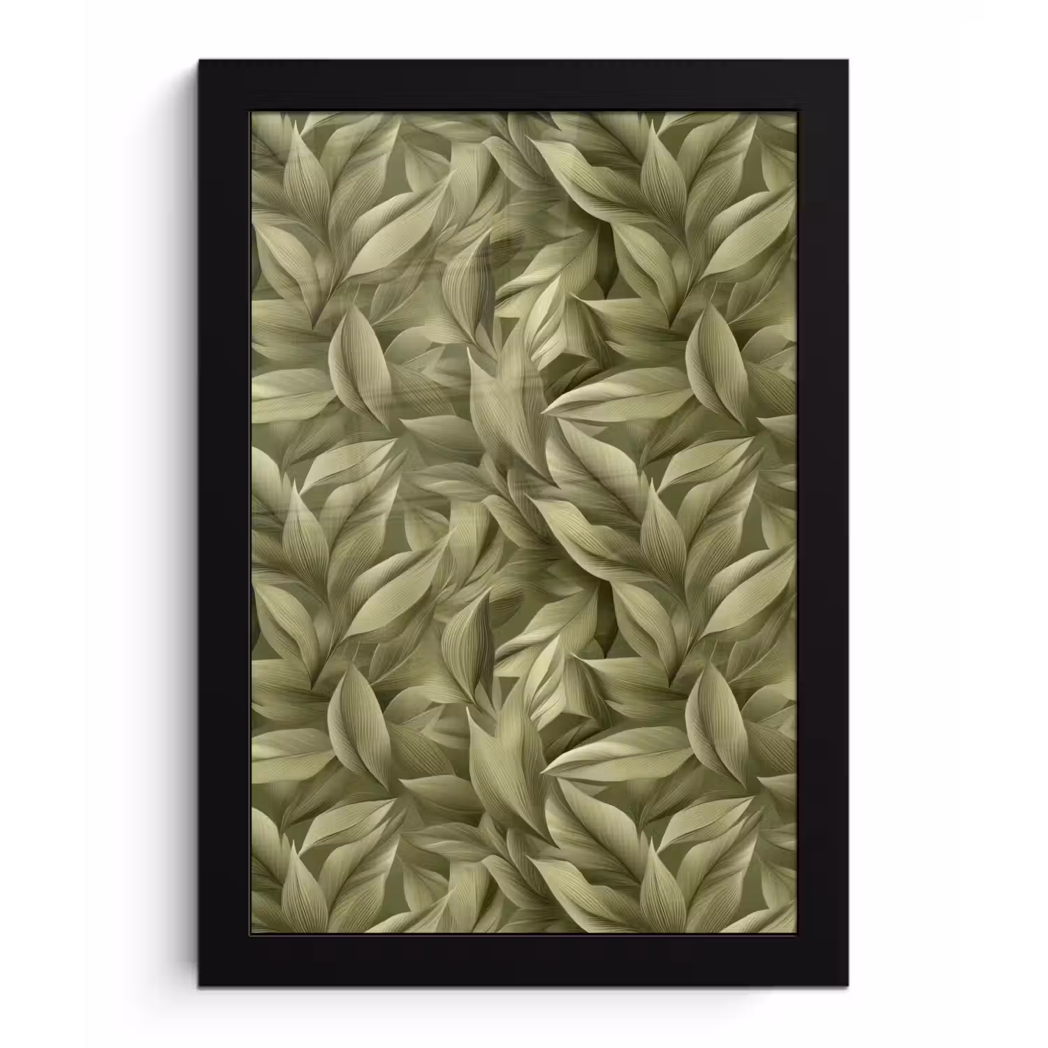Bladeren - Modern - Groen fotolijst zwart zonder passe partout klein 224 -3d