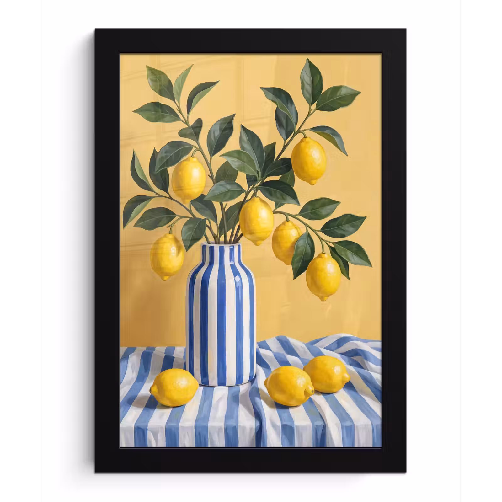 Framed Prints - Lemon - Still Life - Modern - Citroen - Stilleven - Modern fotolijst zwart zonder passe partout klein