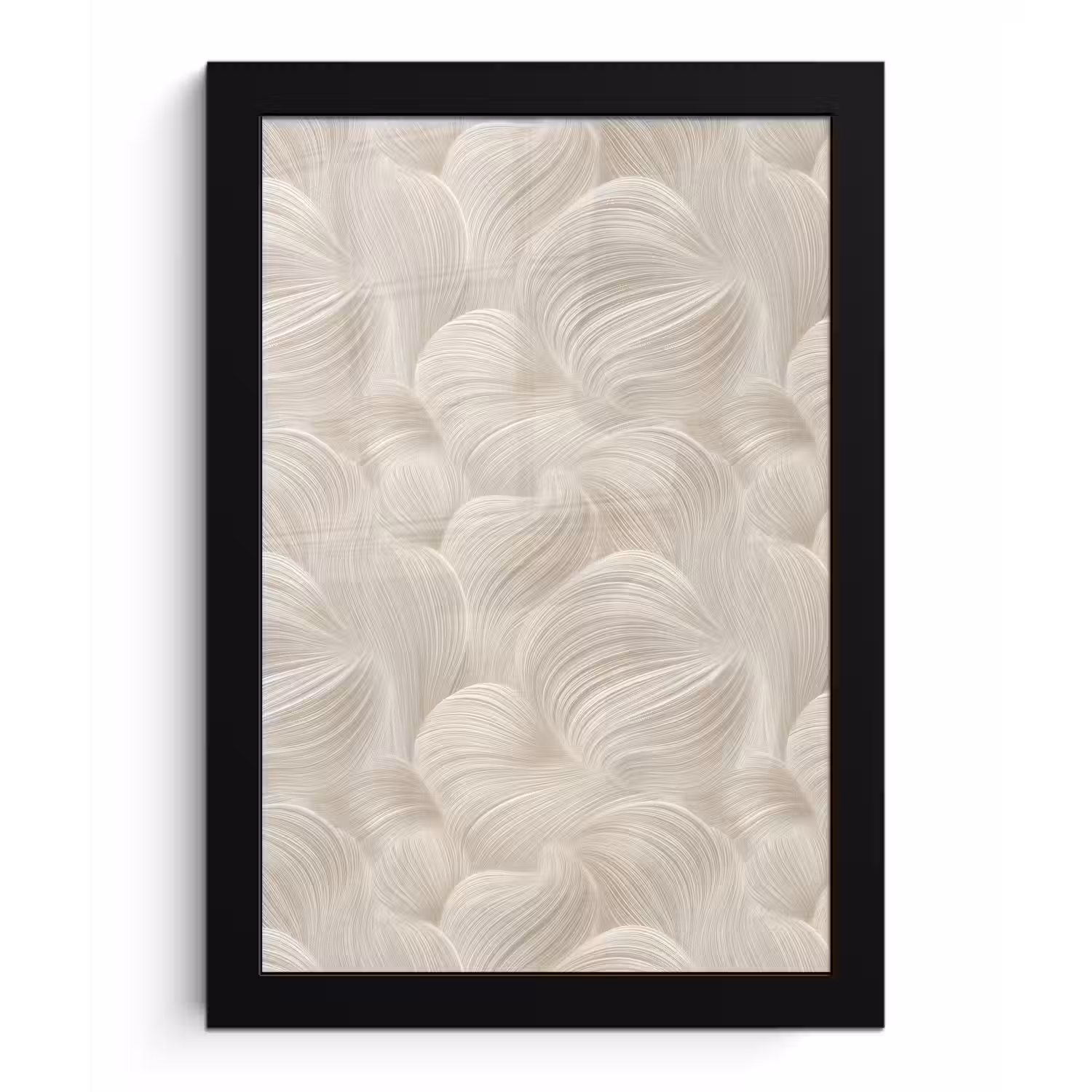 Lijnen - Waaier - Beige fotolijst zwart zonder passe partout klein 224 -3d