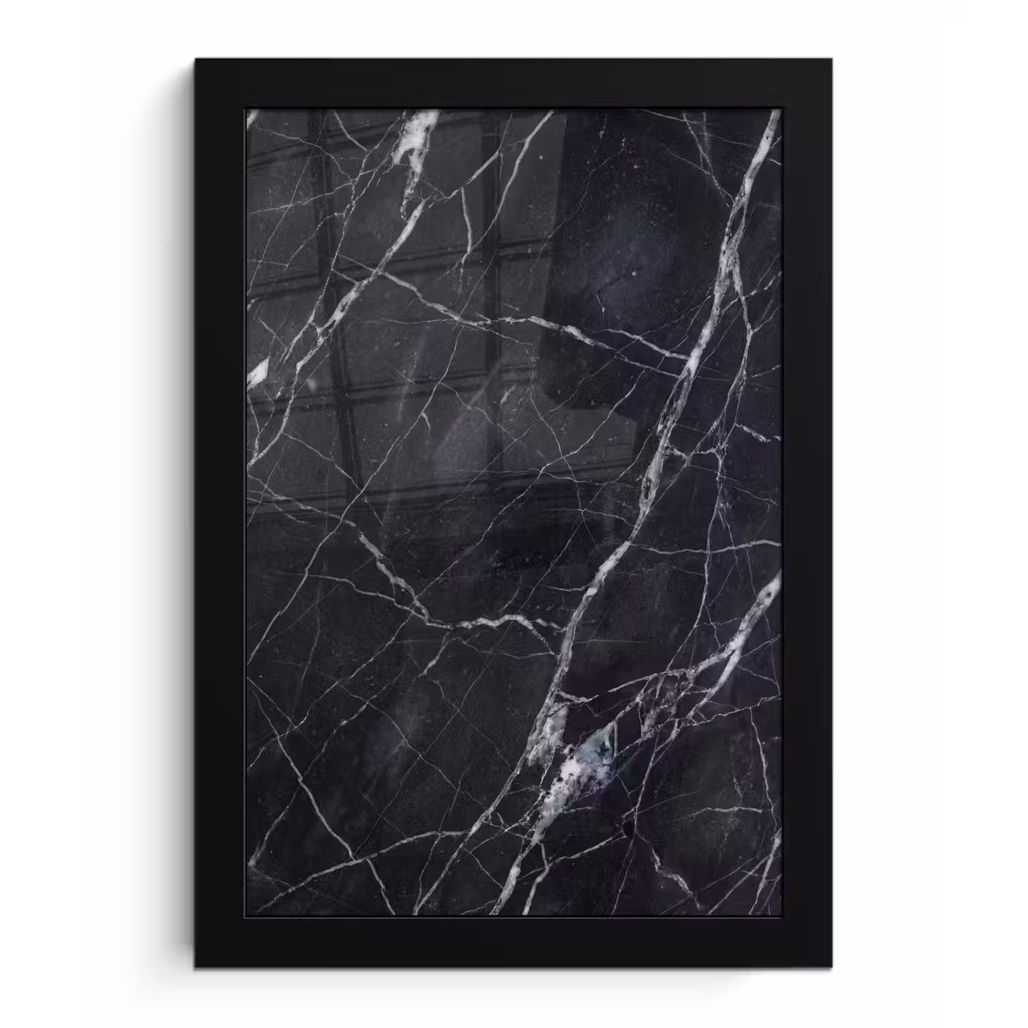 Marmer - Patroon - Modern - Zwart - Wit fotolijst zwart zonder passe partout klein -3d