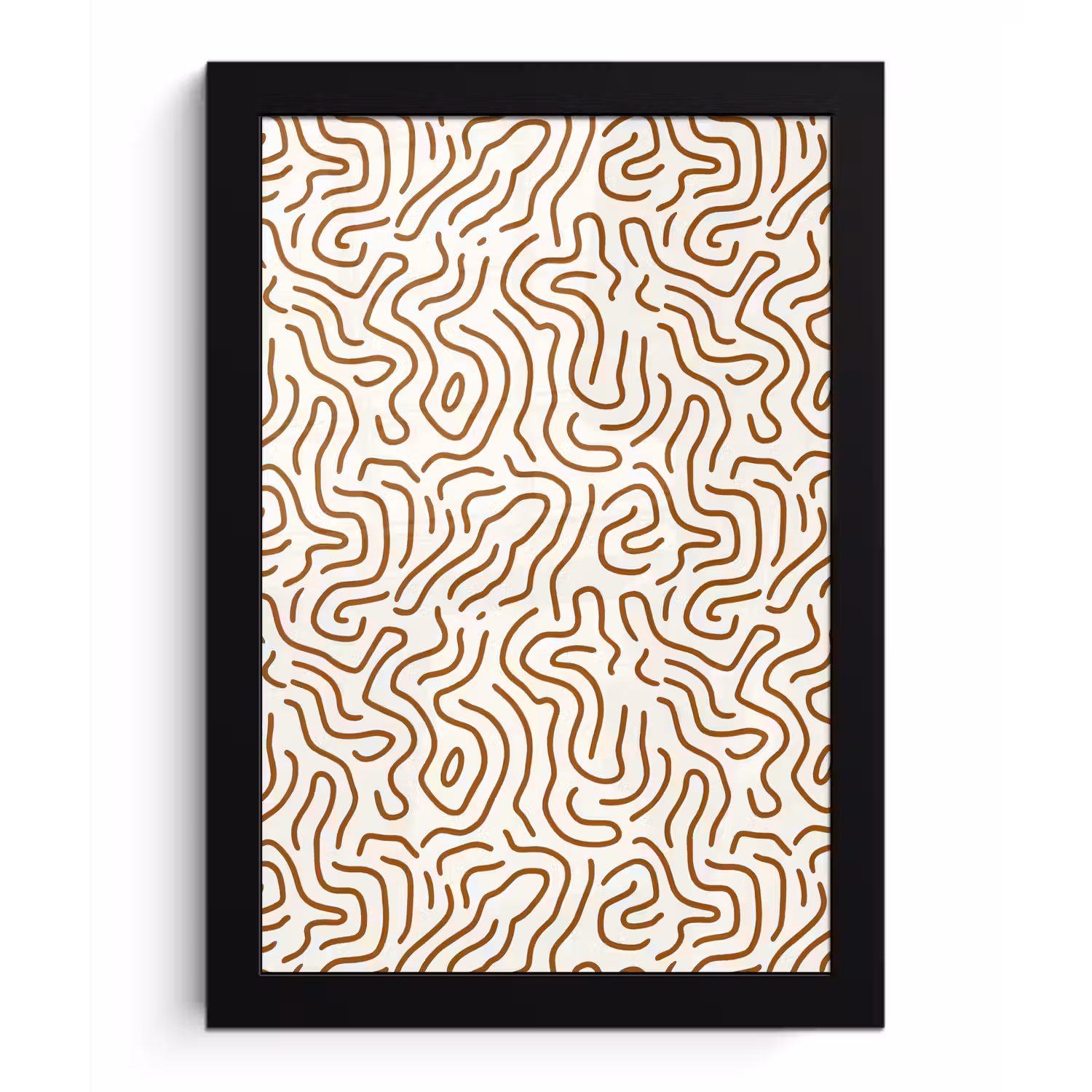 Minimalistisch - Patroon - Terracotta fotolijst zwart zonder passe partout klein 224 -3d