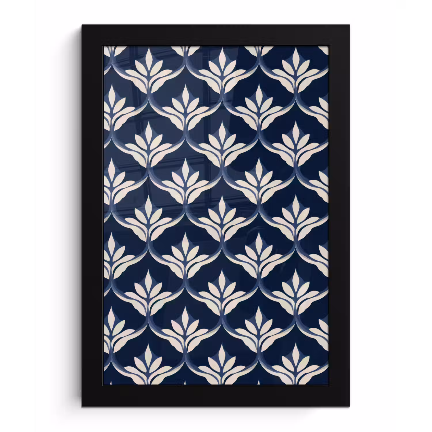 Modern - Ontwerp - Blauw fotolijst zwart zonder passe partout klein 224 -3d