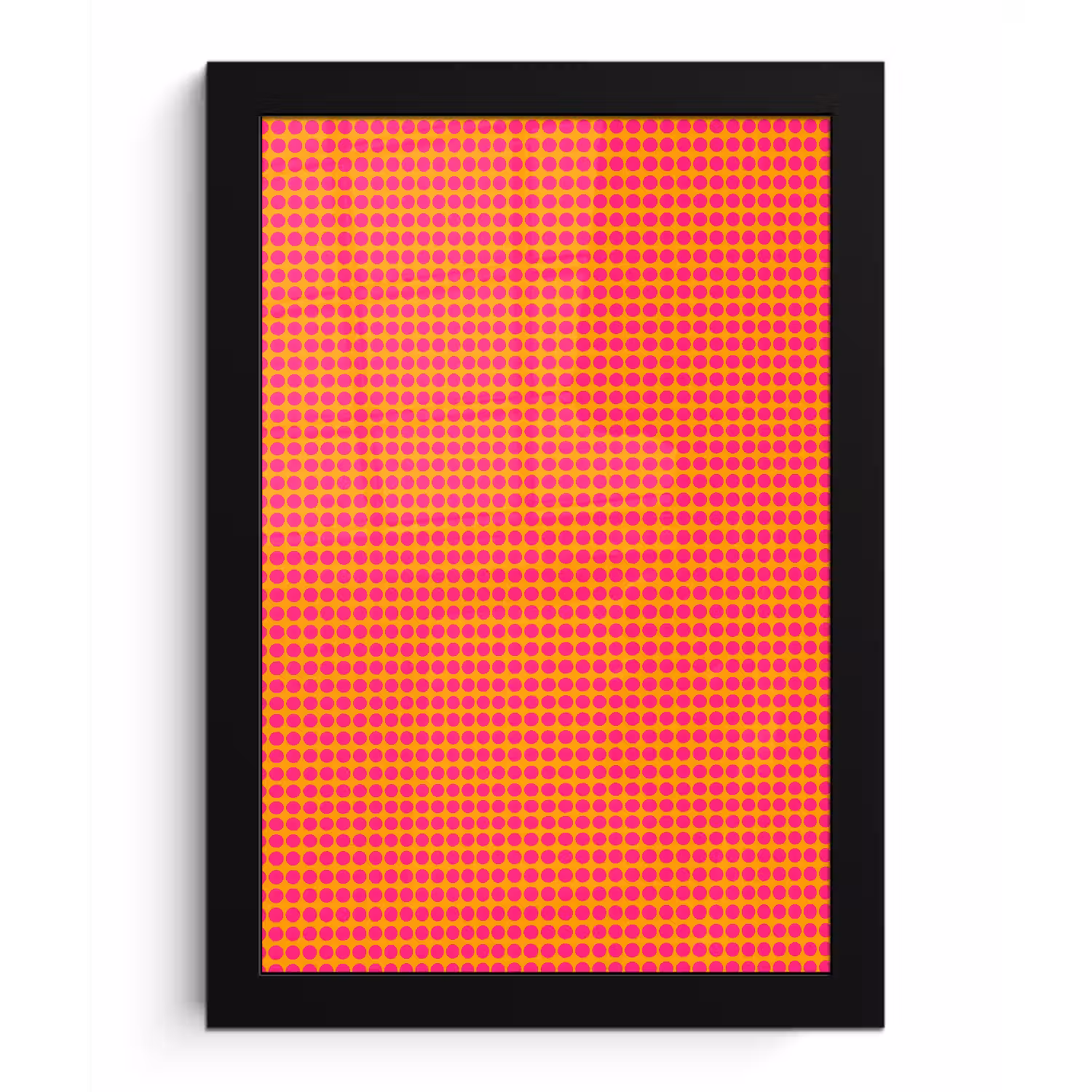 Modern - Stippen - Oranje fotolijst zwart zonder passe partout klein 224 -3d
