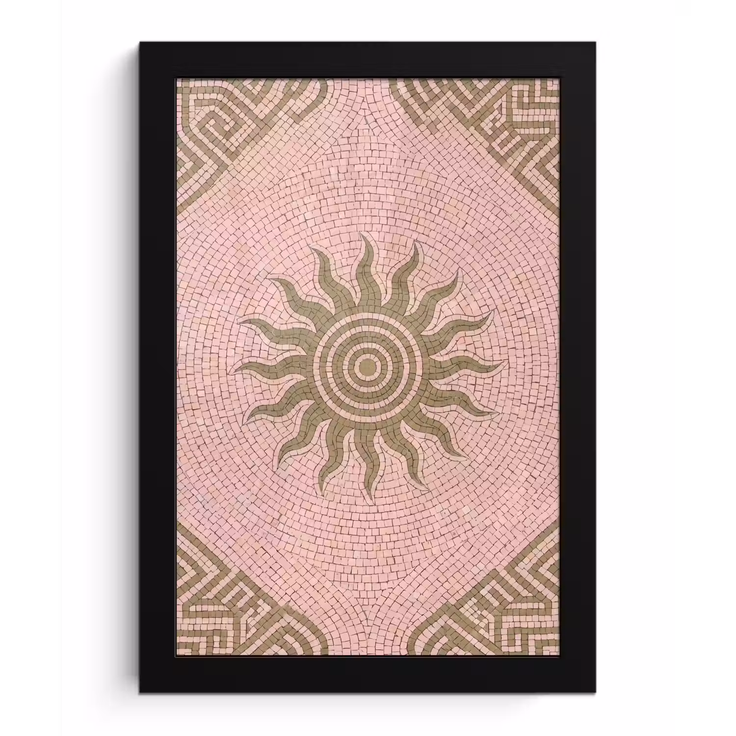 Mozaïek - Zon - Patroon - Klassiek - Roze fotolijst zwart zonder passe partout klein -3d