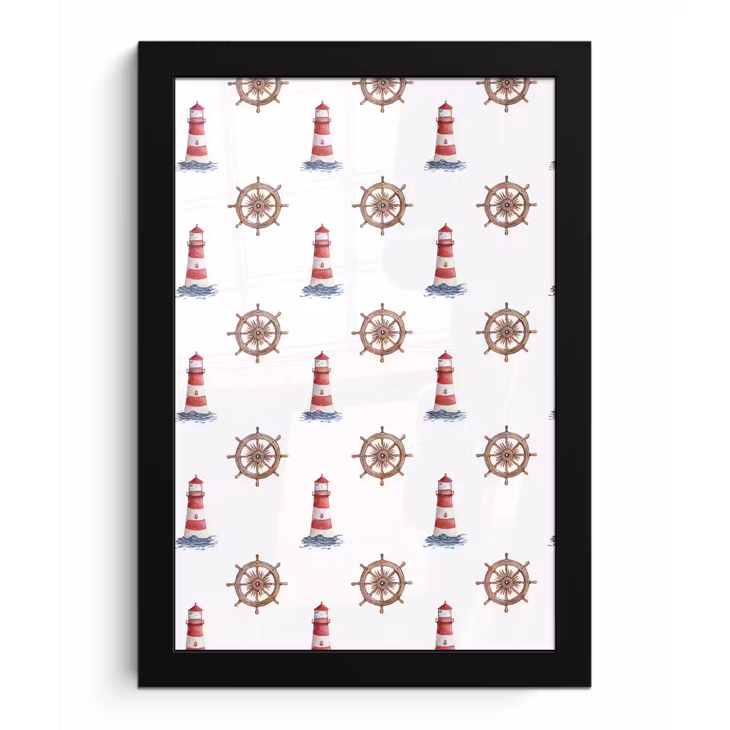 Nautisch - Klassiek - Rood fotolijst zwart zonder passe partout klein 224 -3d