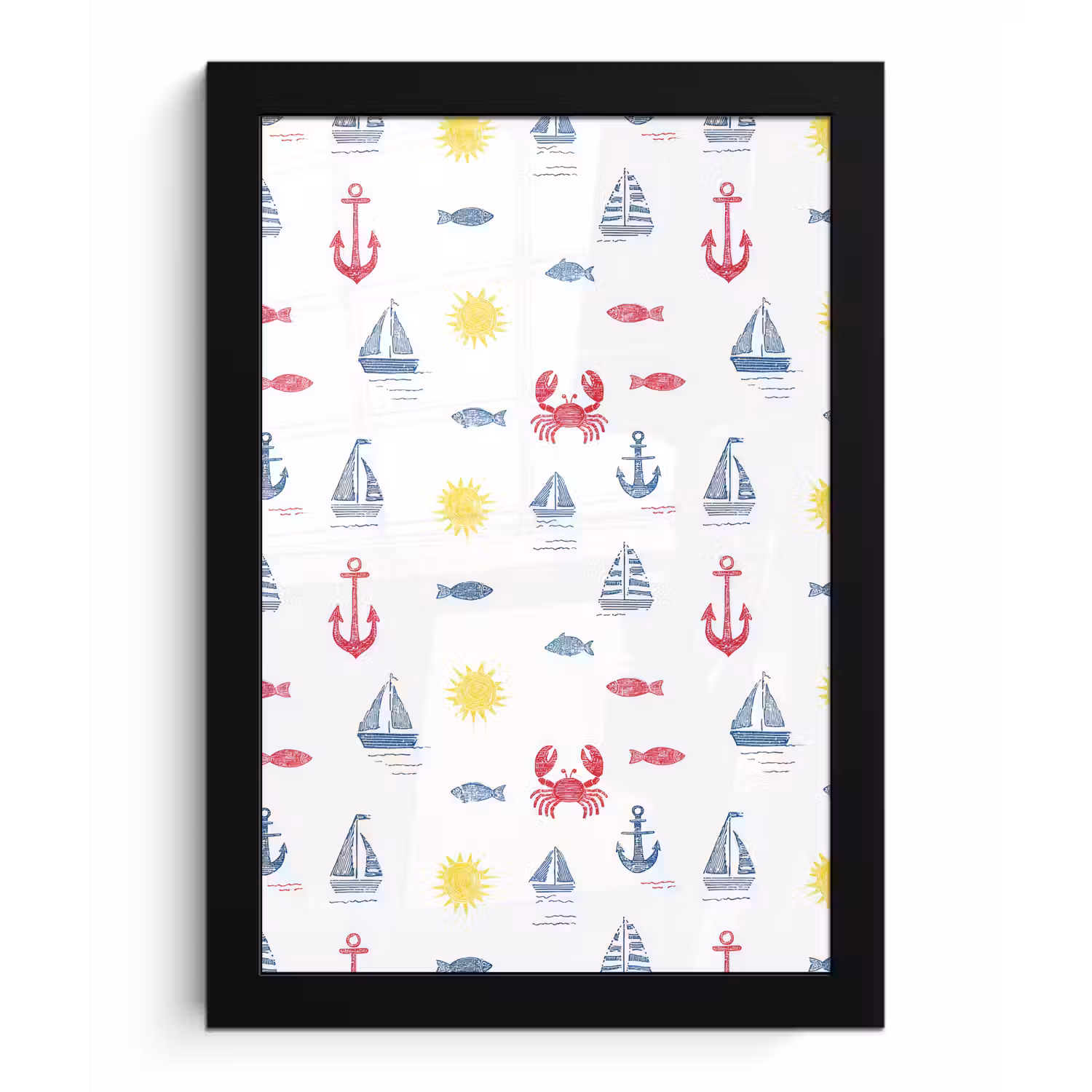 Nautisch - Illustraties - Kleurrijk fotolijst zwart zonder passe partout klein 224 -3d