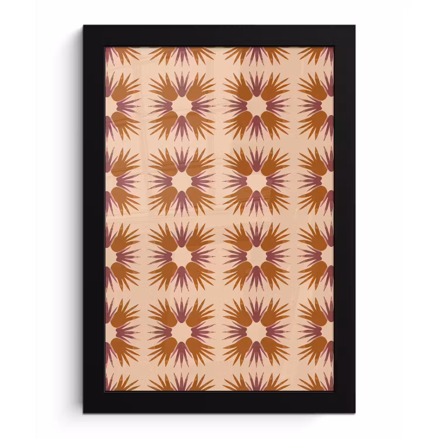 Ornament - Patroon - Oker fotolijst zwart zonder passe partout klein 224 -3d