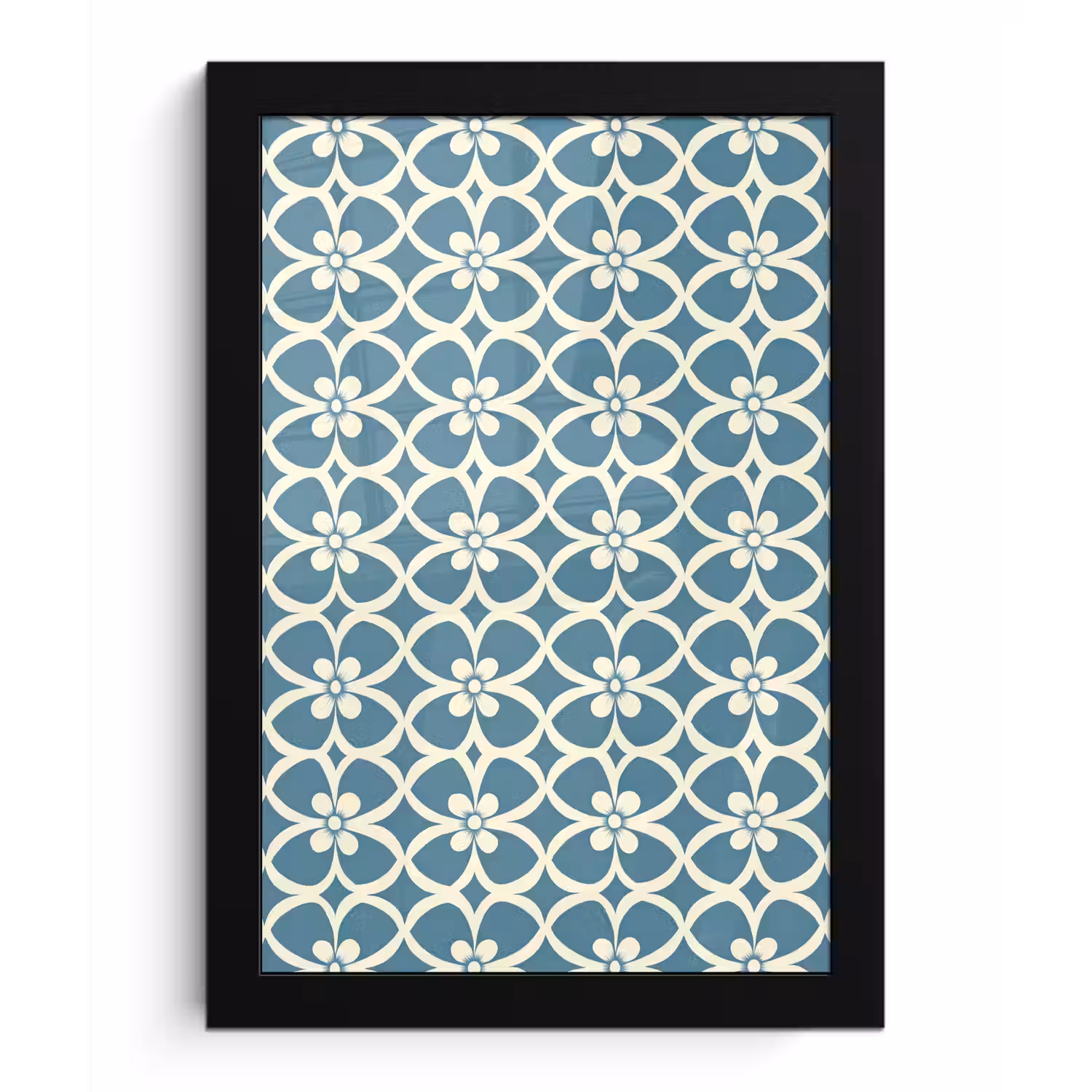 Patroon - Symmetrisch - Blauw fotolijst zwart zonder passe partout klein 224 -3d