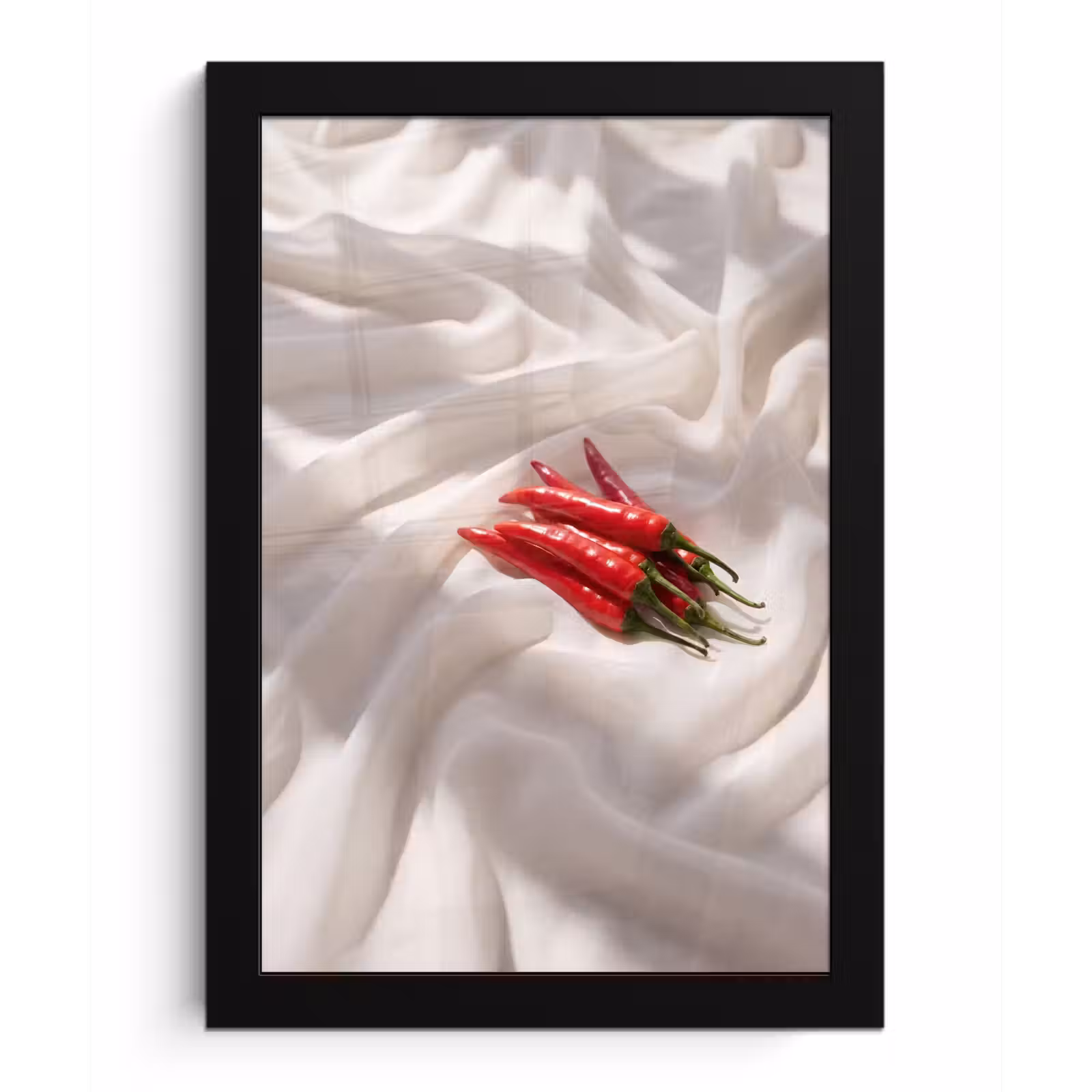 Framed Prints - Pepper - Red - Food - Peper - Rood - Eten fotolijst zwart zonder passe partout klein