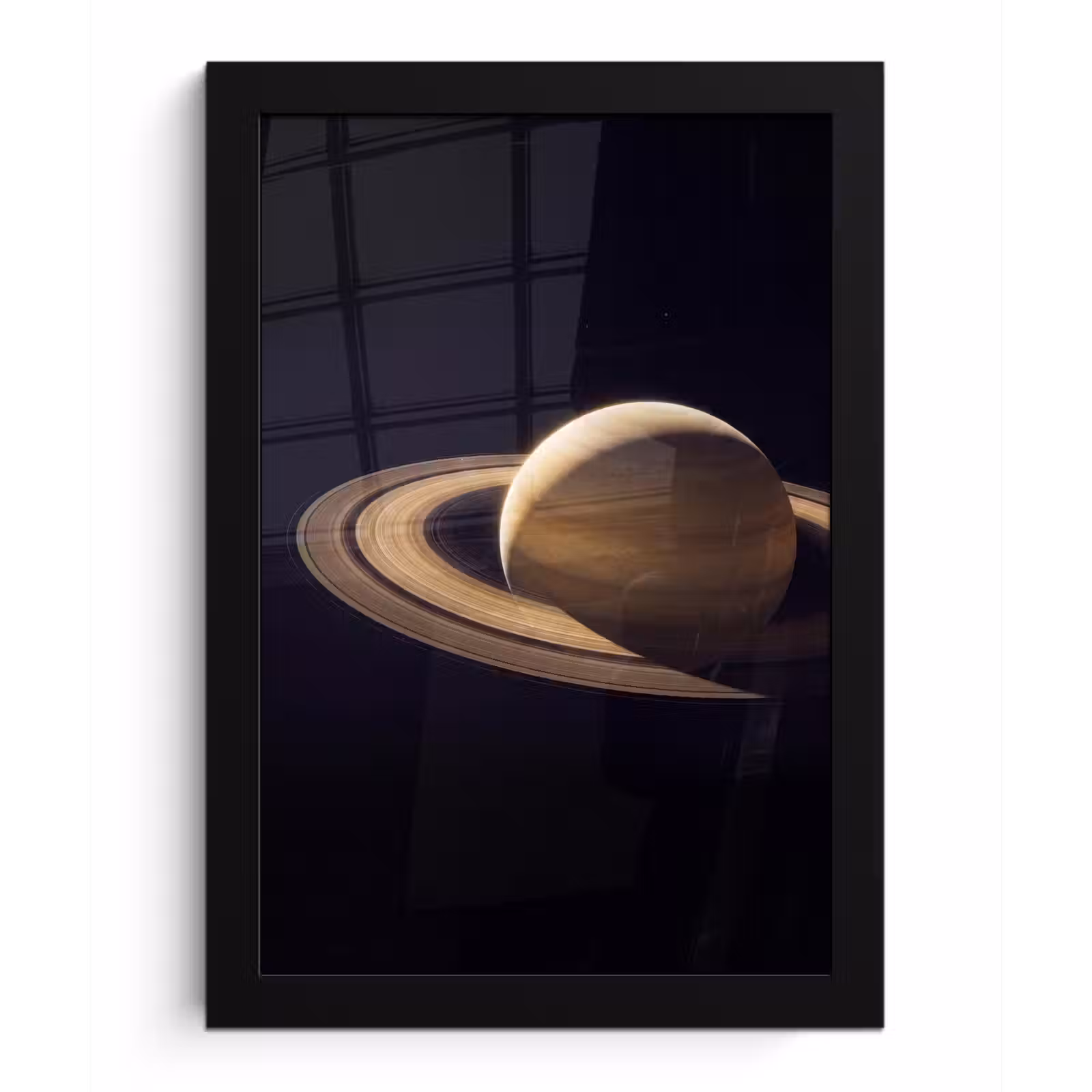 Framed Prints - Planet - Rings - Space - Planeet - Ringen - Ruimte fotolijst zwart zonder passe partout klein