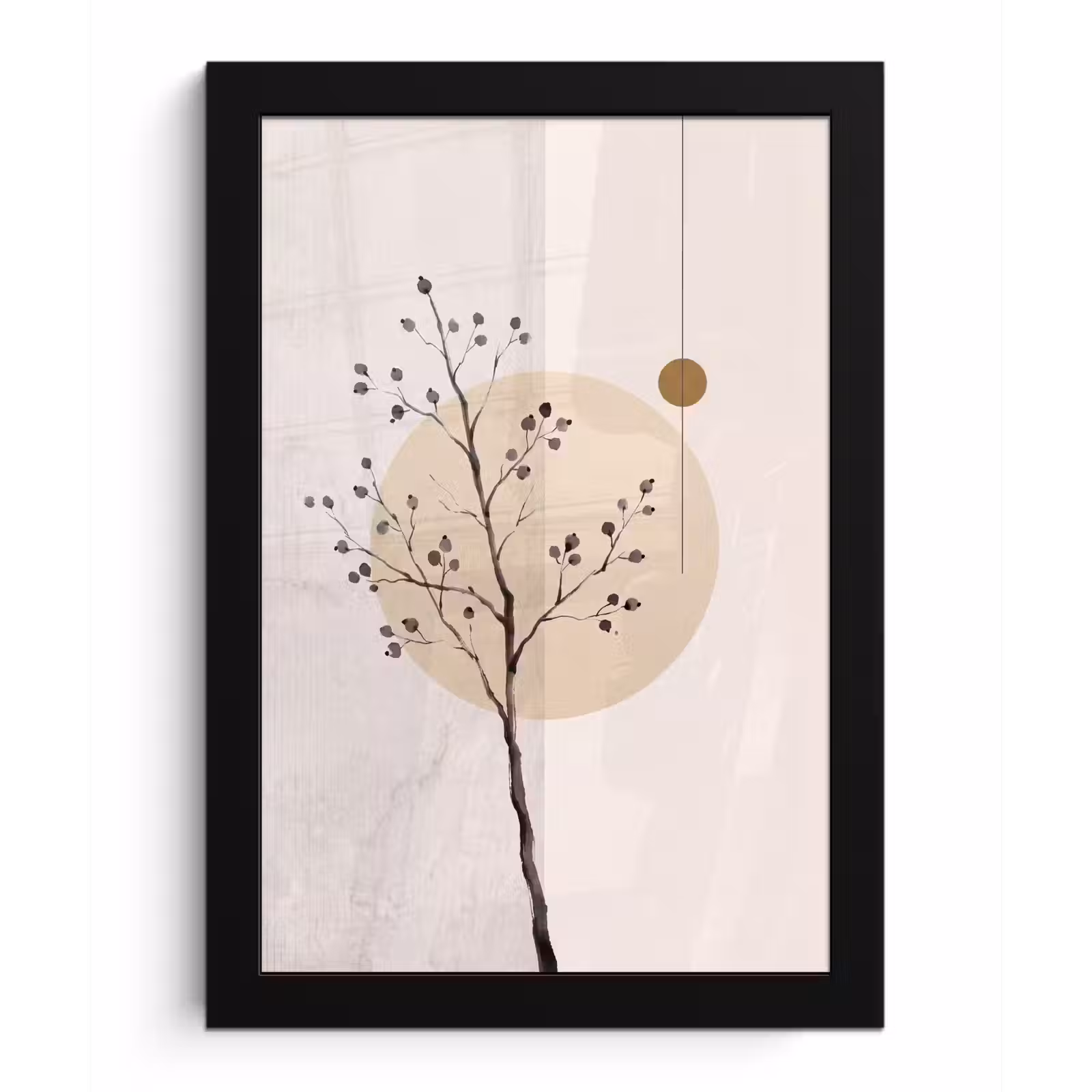 Framed Prints - Plant - Abstract - Beige - Plant - Abstract - Beige fotolijst zwart zonder passe partout klein