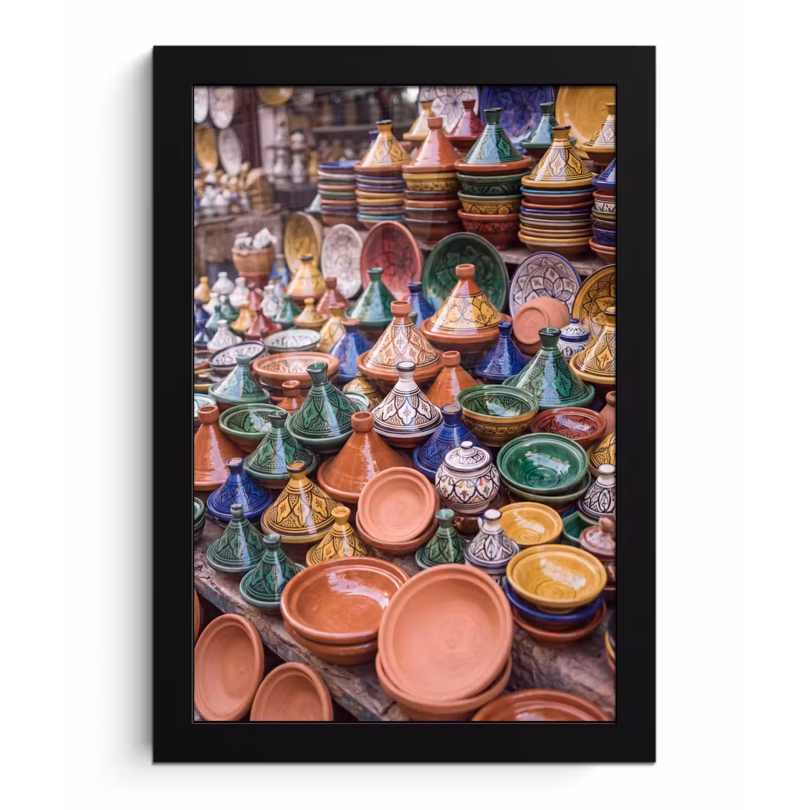 Framed Prints - Pottery - Colorful - Pattern - Aardewerk - Kleurrijk - Patroon fotolijst zwart zonder passe partout klein