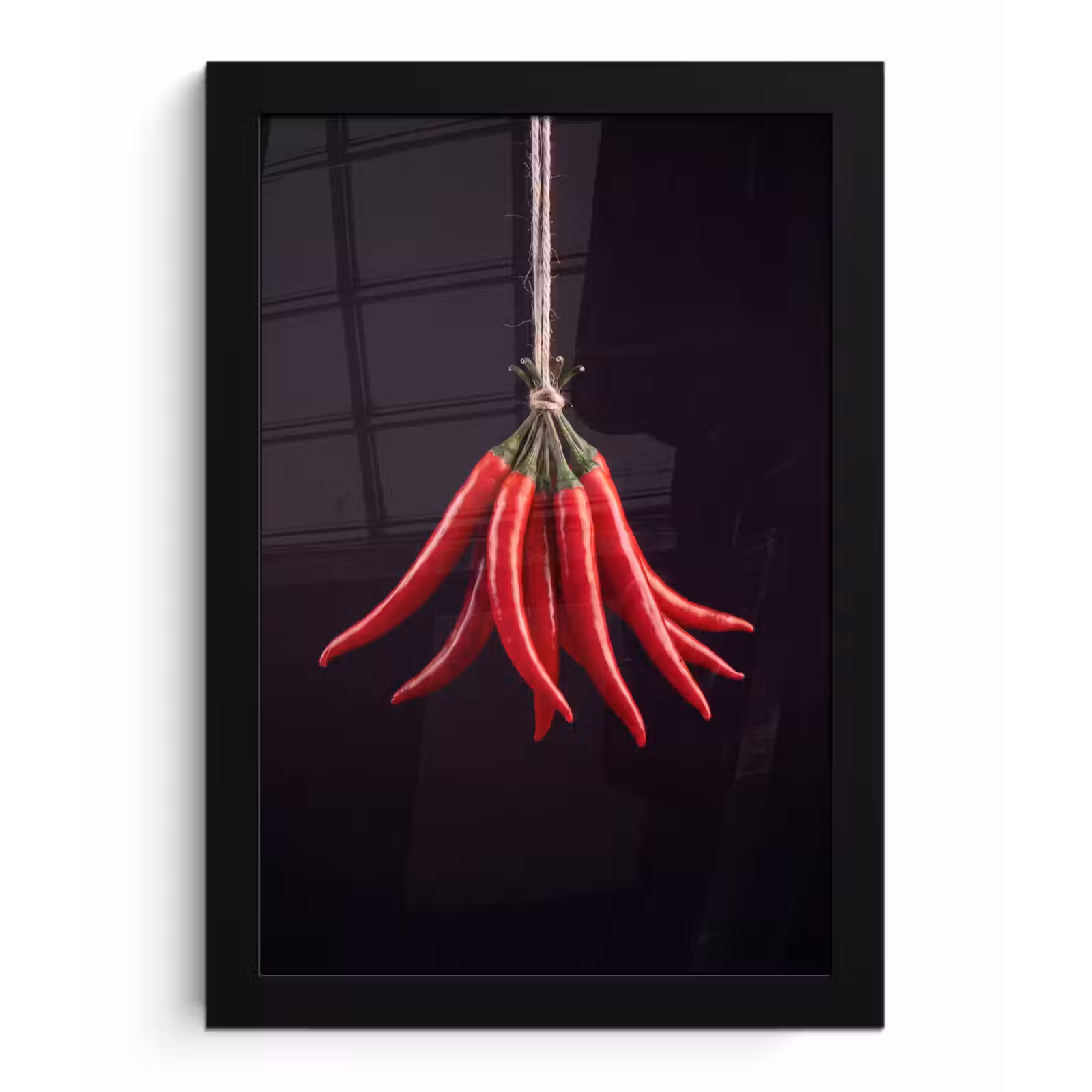 Framed Prints - Red Pepper - Food - Rode peper - Eten fotolijst zwart zonder passe partout klein