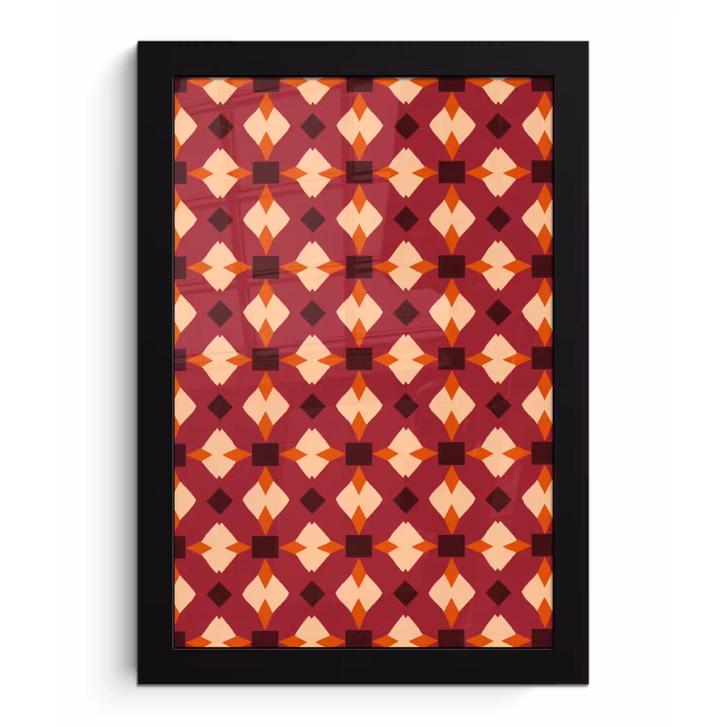 Retro - Patroon - Kleurrijk fotolijst zwart zonder passe partout klein 224 -3d