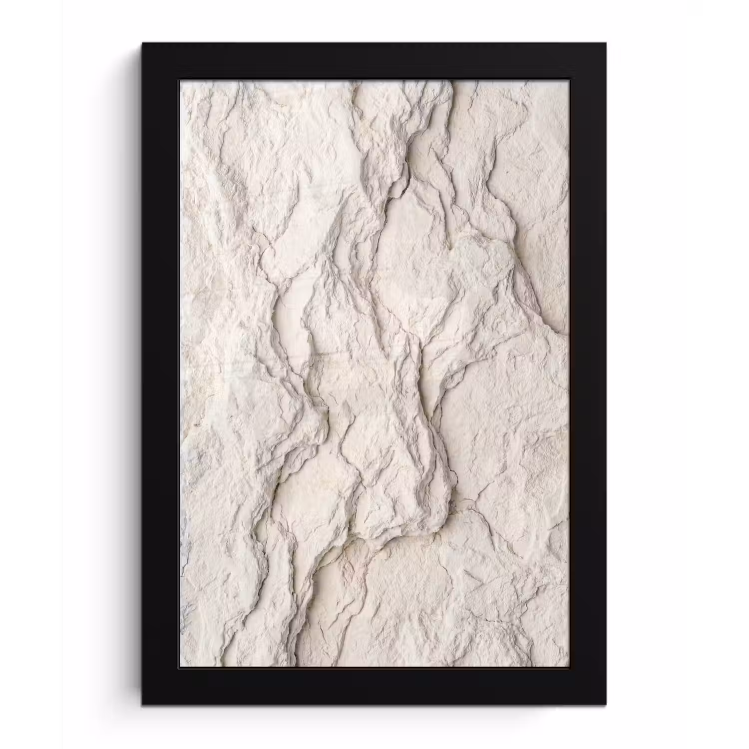 Rots - Structuur - Natuur - Beige - Abstract fotolijst zwart zonder passe partout klein -3d